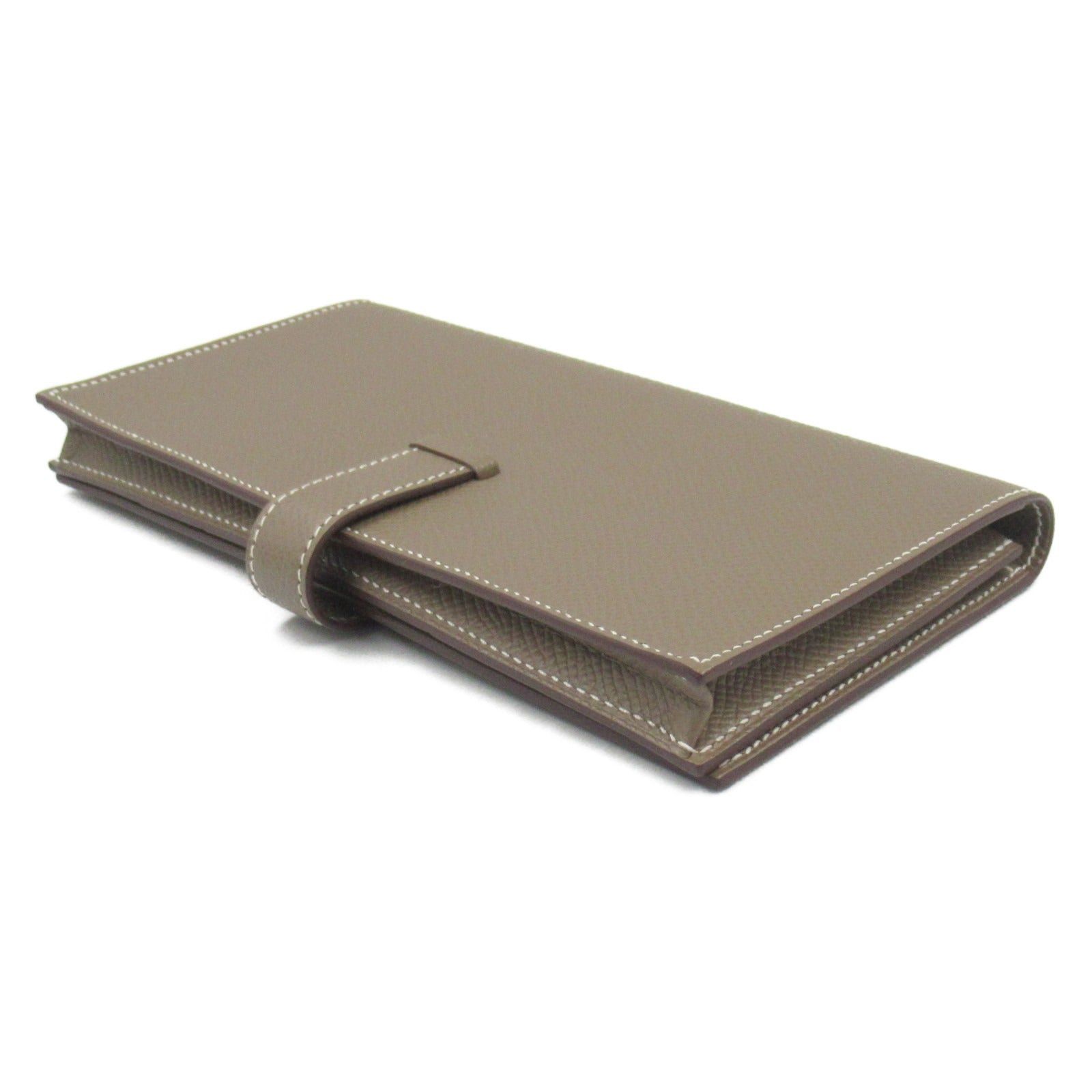 Hermes Hermes Bear Souffle Bi-Fold Long Wallet Leather Veau Epsom Brown Etoupe Gold Hardware Z Stamp Size ONE SIZE - 4 Thumbnail
