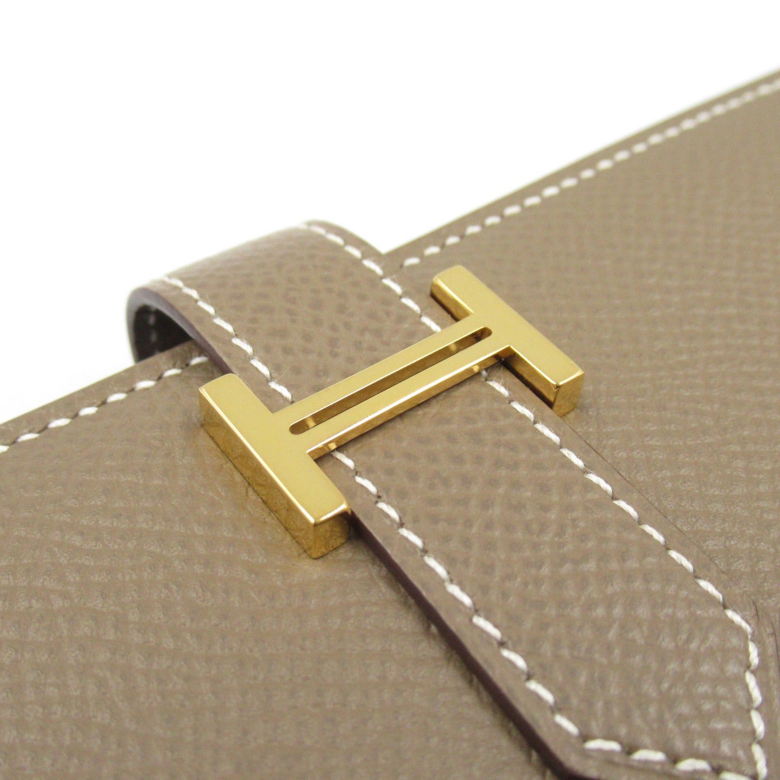 Hermes Hermes Bear Souffle Bi-Fold Long Wallet Leather Veau Epsom Brown Etoupe Gold Hardware Z Stamp Size ONE SIZE - 10 Thumbnail