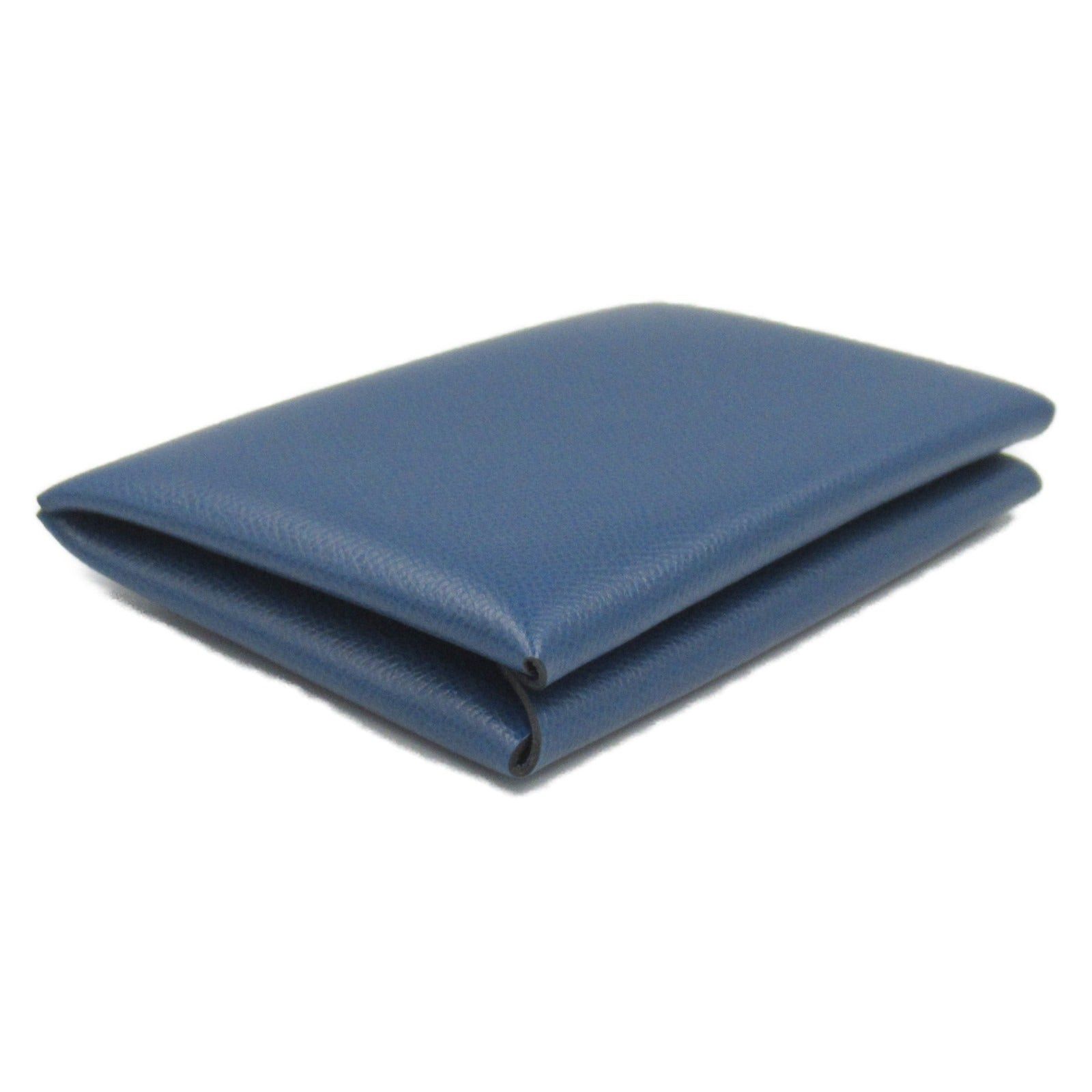 Hermes Hermes Calvi Case Card Leather Vomadam Blue Deep Silver Hardware Double Engraved Size ONE SIZE - 3 Thumbnail