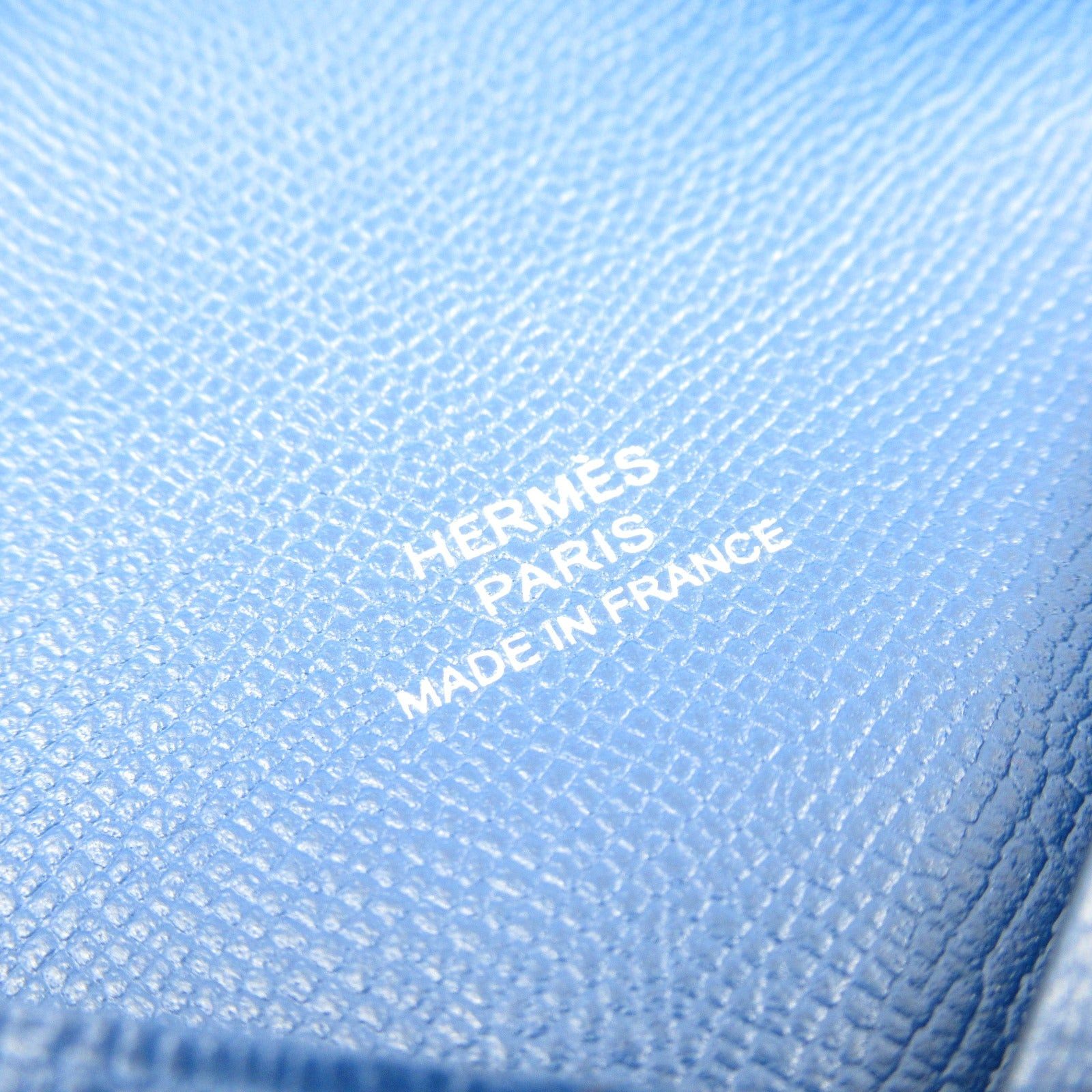 Hermes Hermes Calvi Case Card Leather Vomadam Blue Deep Silver Hardware Double Engraved Size ONE SIZE - 6 Thumbnail