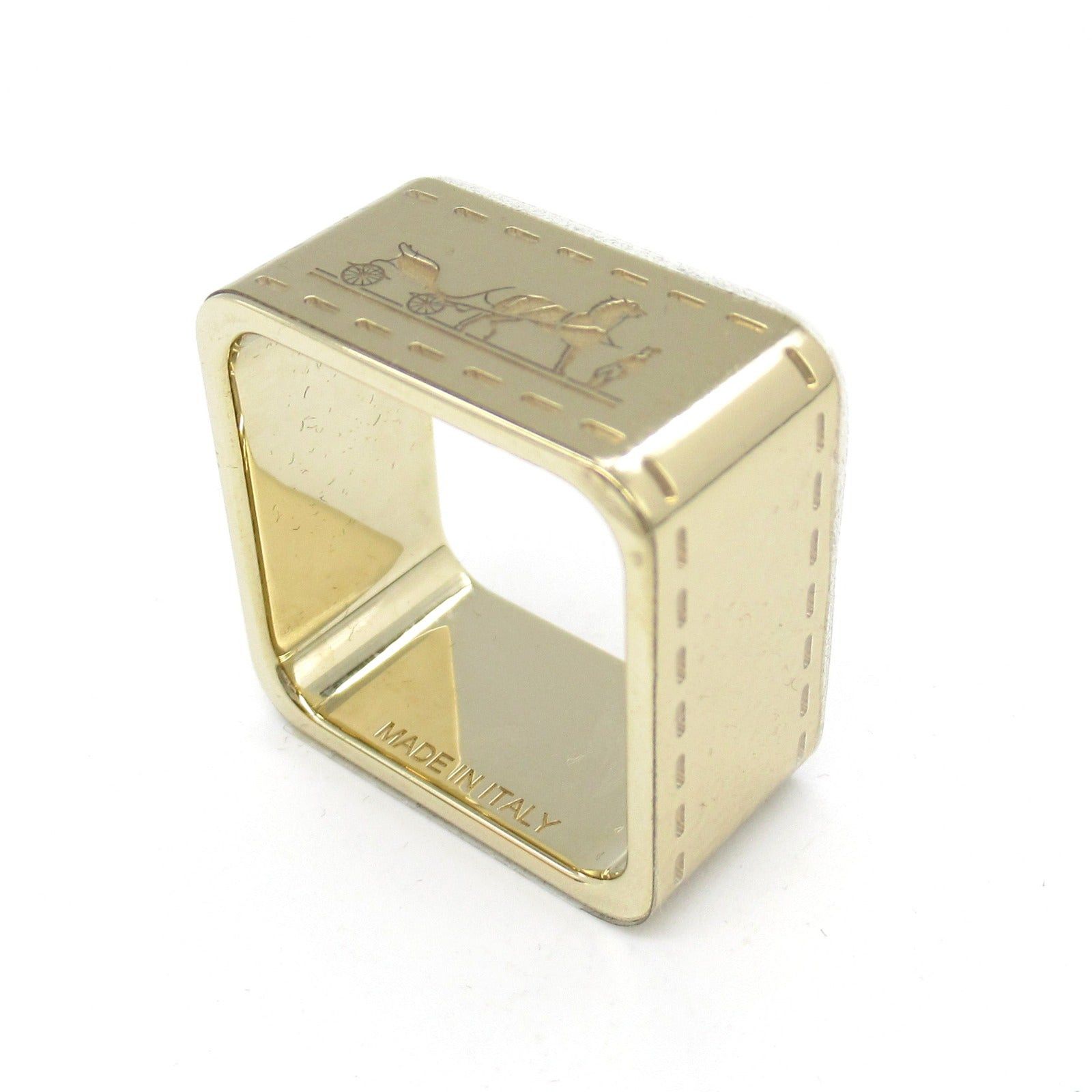 Hermes Hermes Scarf Ring 90 Bolduc Brass Permabrass Gold Size ONE SIZE - 4 Thumbnail