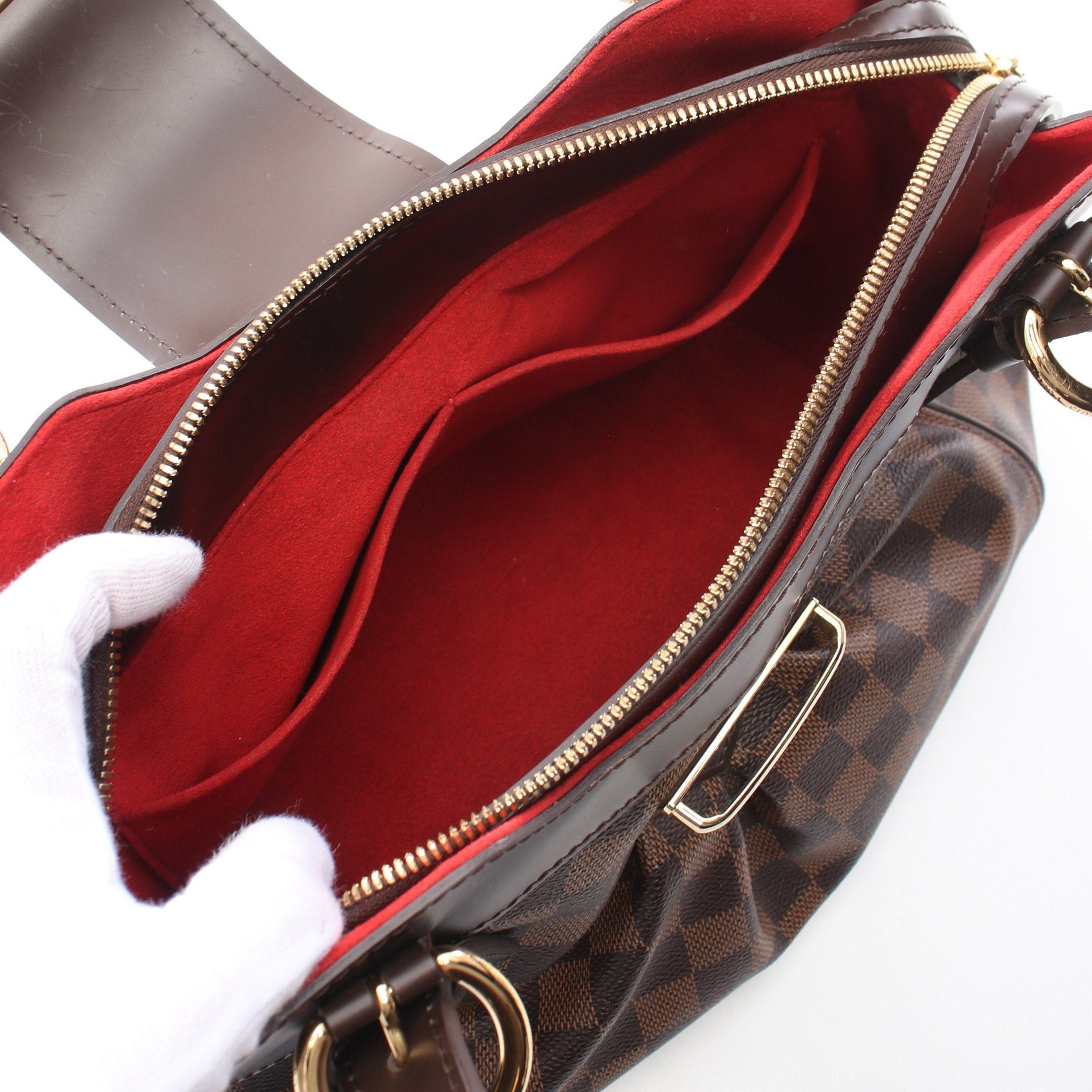 Louis Vuitton Louis Vuitton Sistina Pm Damier Ebene Handbag Leather Brown Size ONE SIZE - 3 Thumbnail