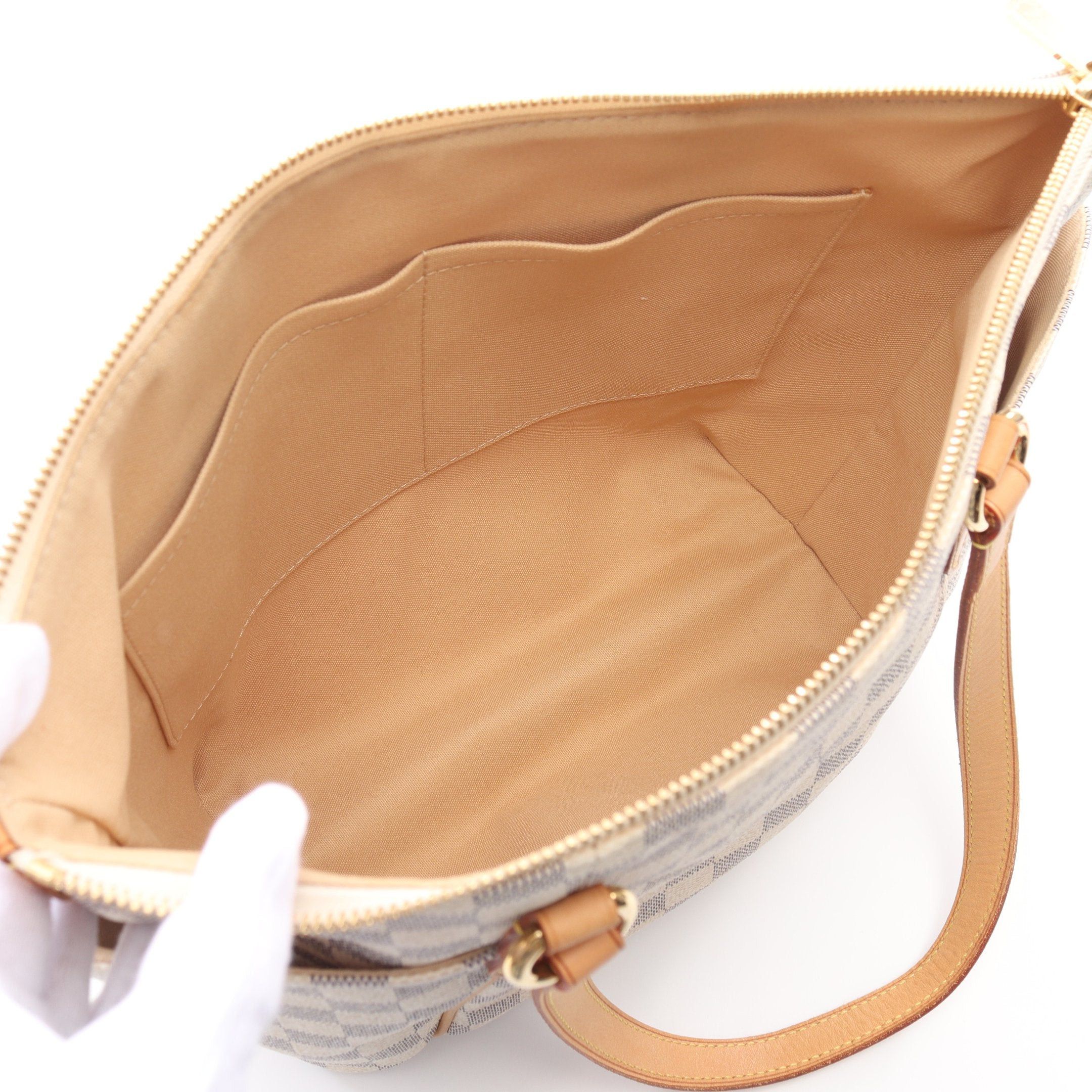 Louis Vuitton Louis Vuitton Totally Pm Damier Azur Shoulder Bag Tote Leather White Size ONE SIZE - 3 Thumbnail