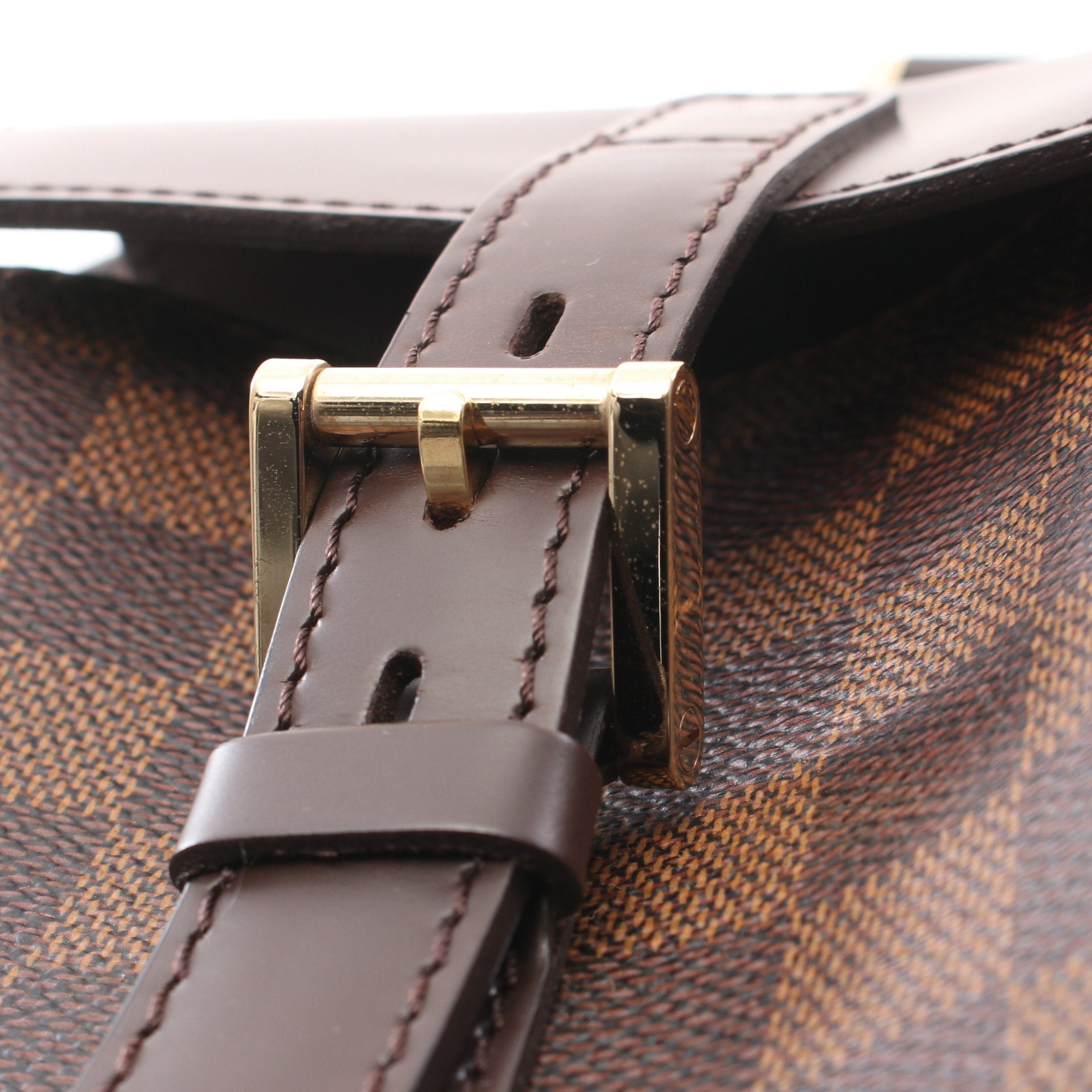 Louis Vuitton Louis Vuitton Manosque Gm Damier Ebene Handbag Leather Brown Size ONE SIZE - 7 Thumbnail