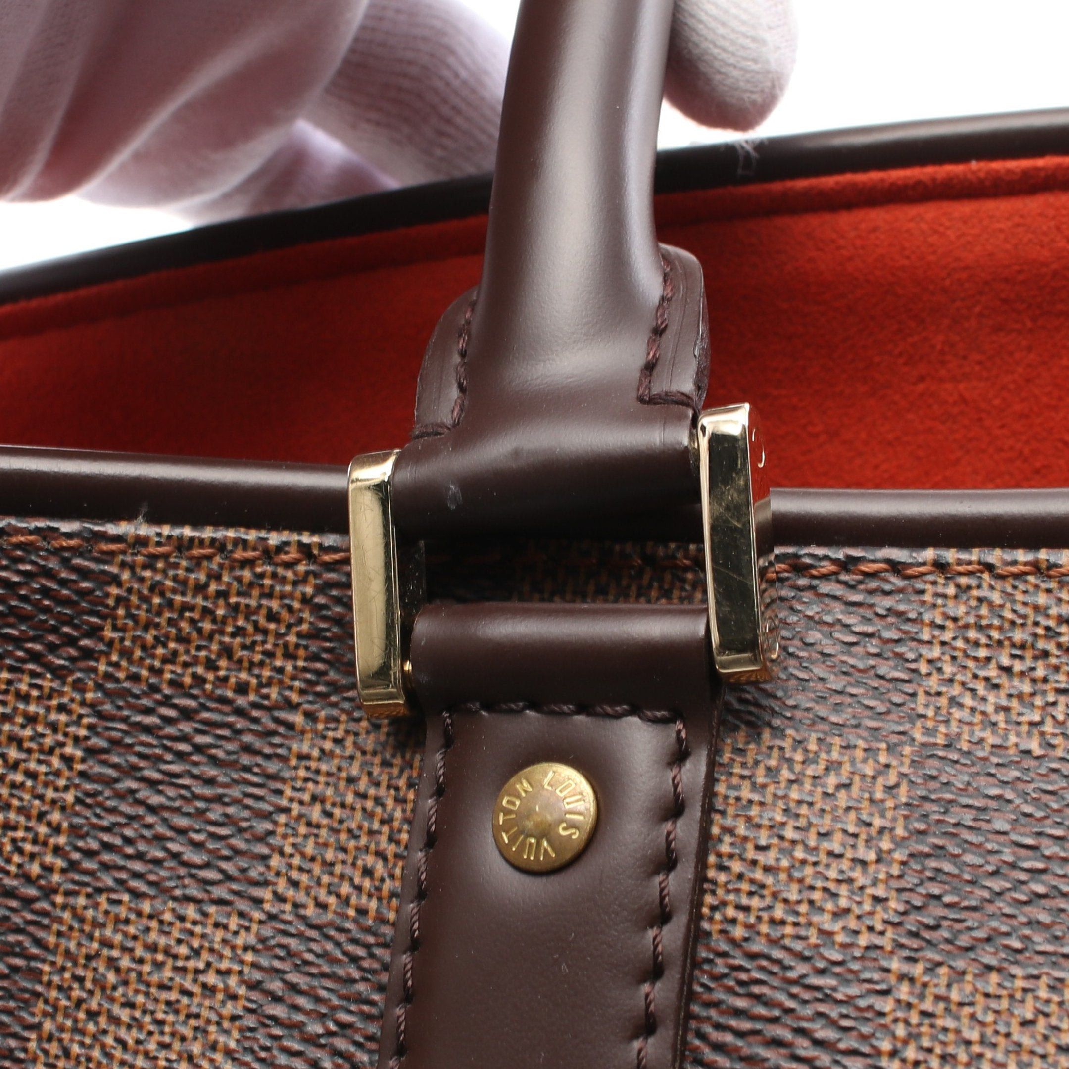 Louis Vuitton Louis Vuitton Manosque Gm Damier Ebene Handbag Leather Brown Size ONE SIZE - 8 Thumbnail