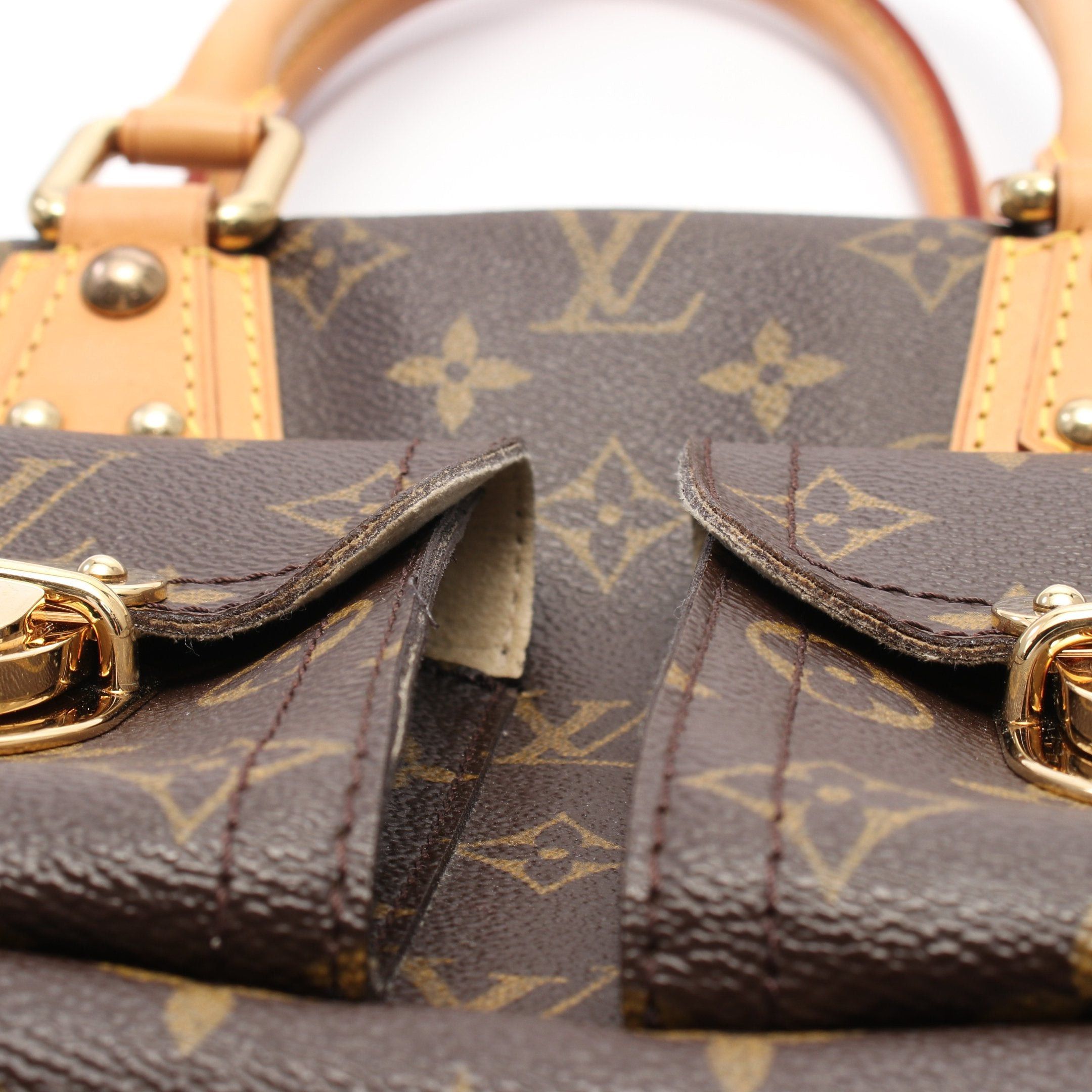 Louis Vuitton Louis Vuitton Manhattan Pm Monogram Handbag Leather Brown Size ONE SIZE - 10 Thumbnail
