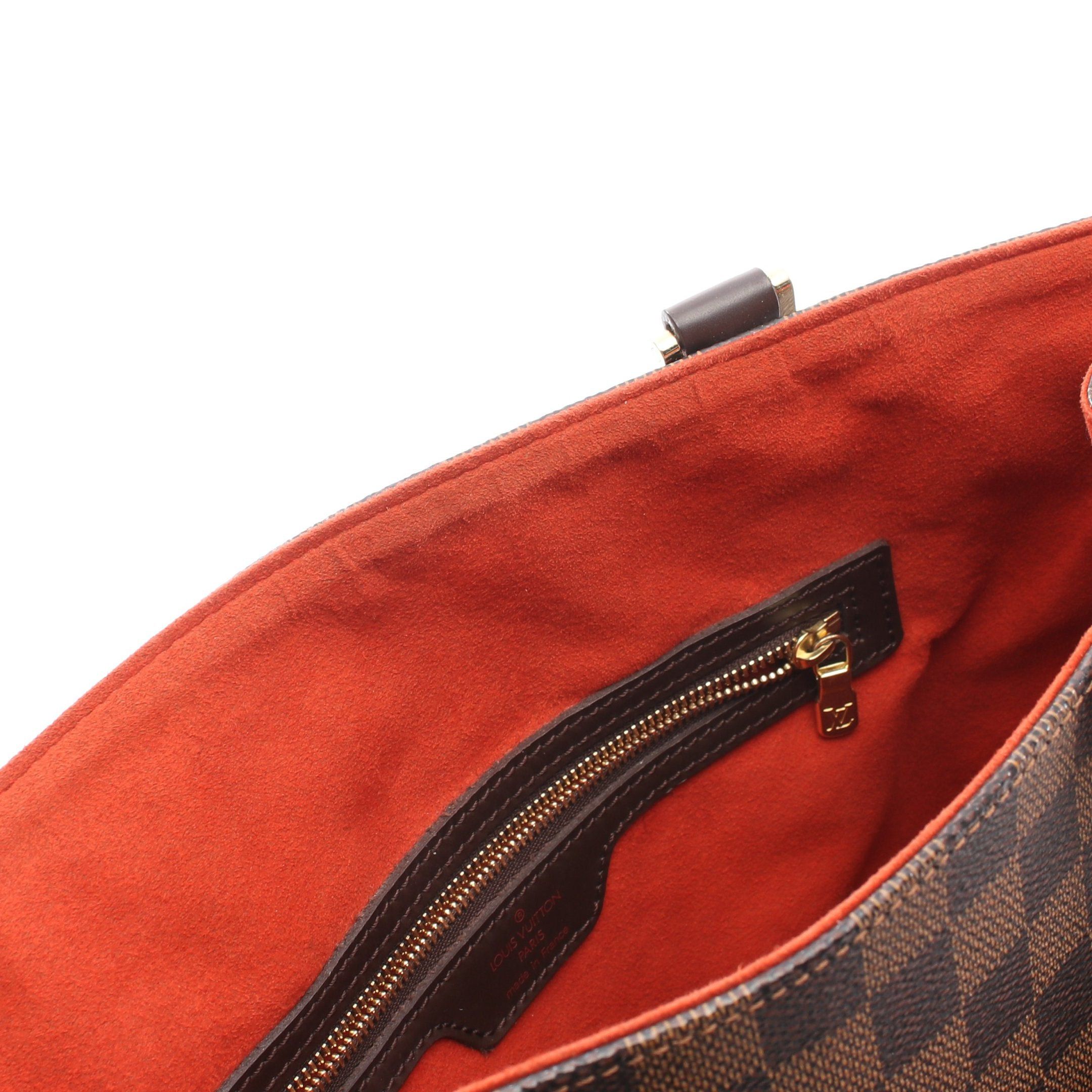 Louis Vuitton Louis Vuitton Uzes Damier Ebene Handbag Tote Bag Leather Brown Size ONE SIZE - 14 Thumbnail