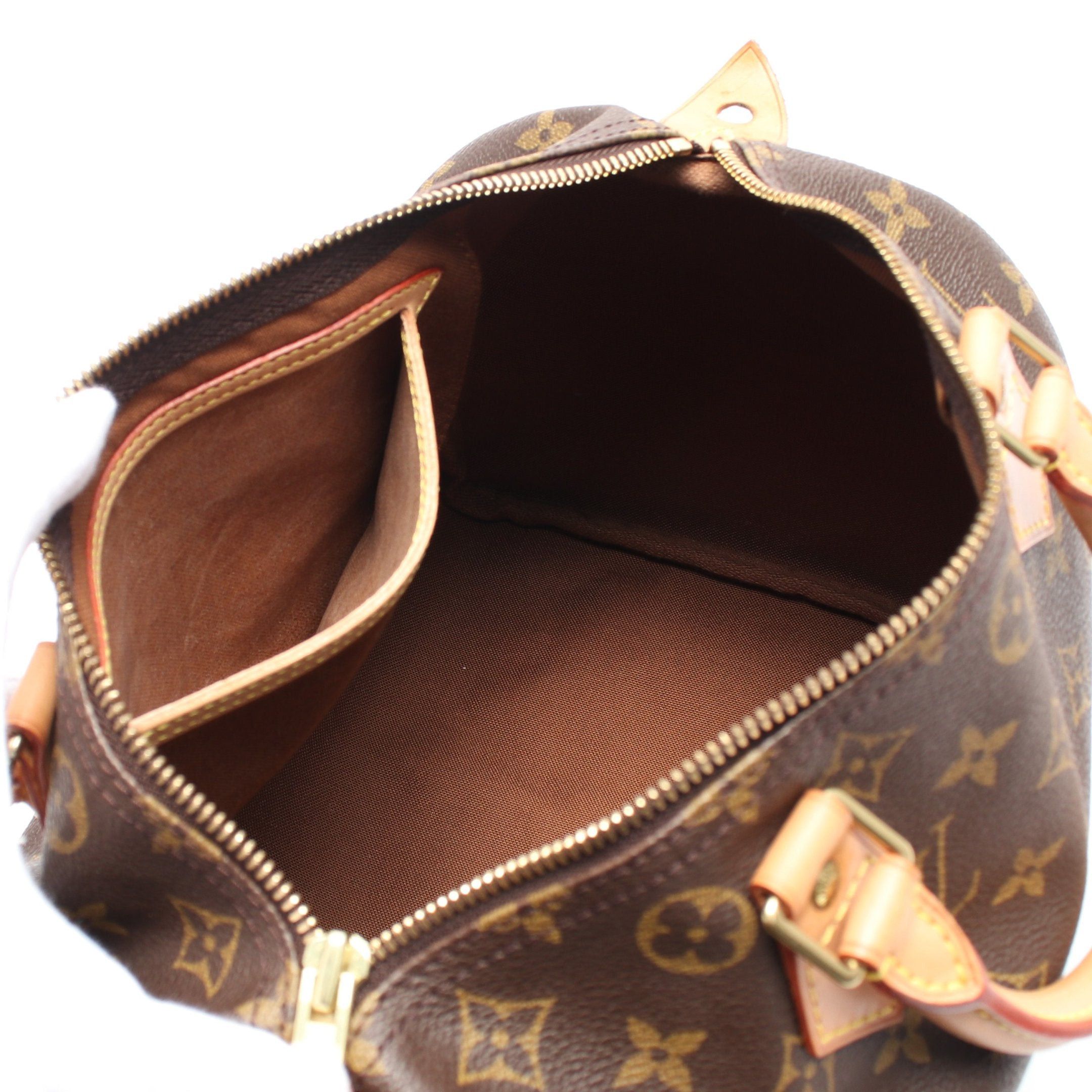 Louis Vuitton Louis Vuitton Speedy 30 Monogram Handbag Leather Brown Size ONE SIZE - 3 Thumbnail