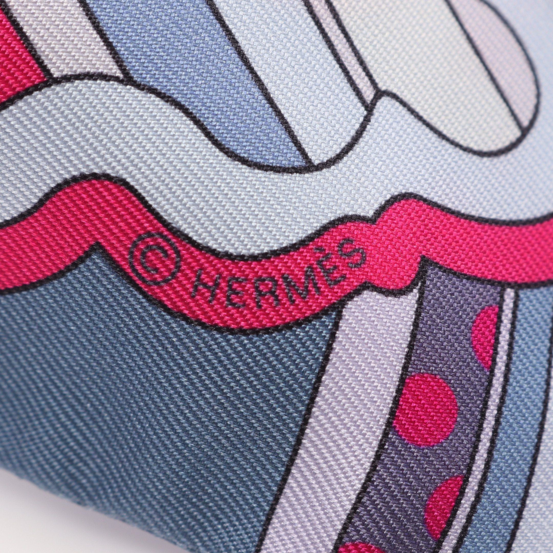 Hermes Hermes Twilly Faubourg Rainbow Ribbon Scarf Silk Blue Multicolor Size ONE SIZE - 2 Thumbnail