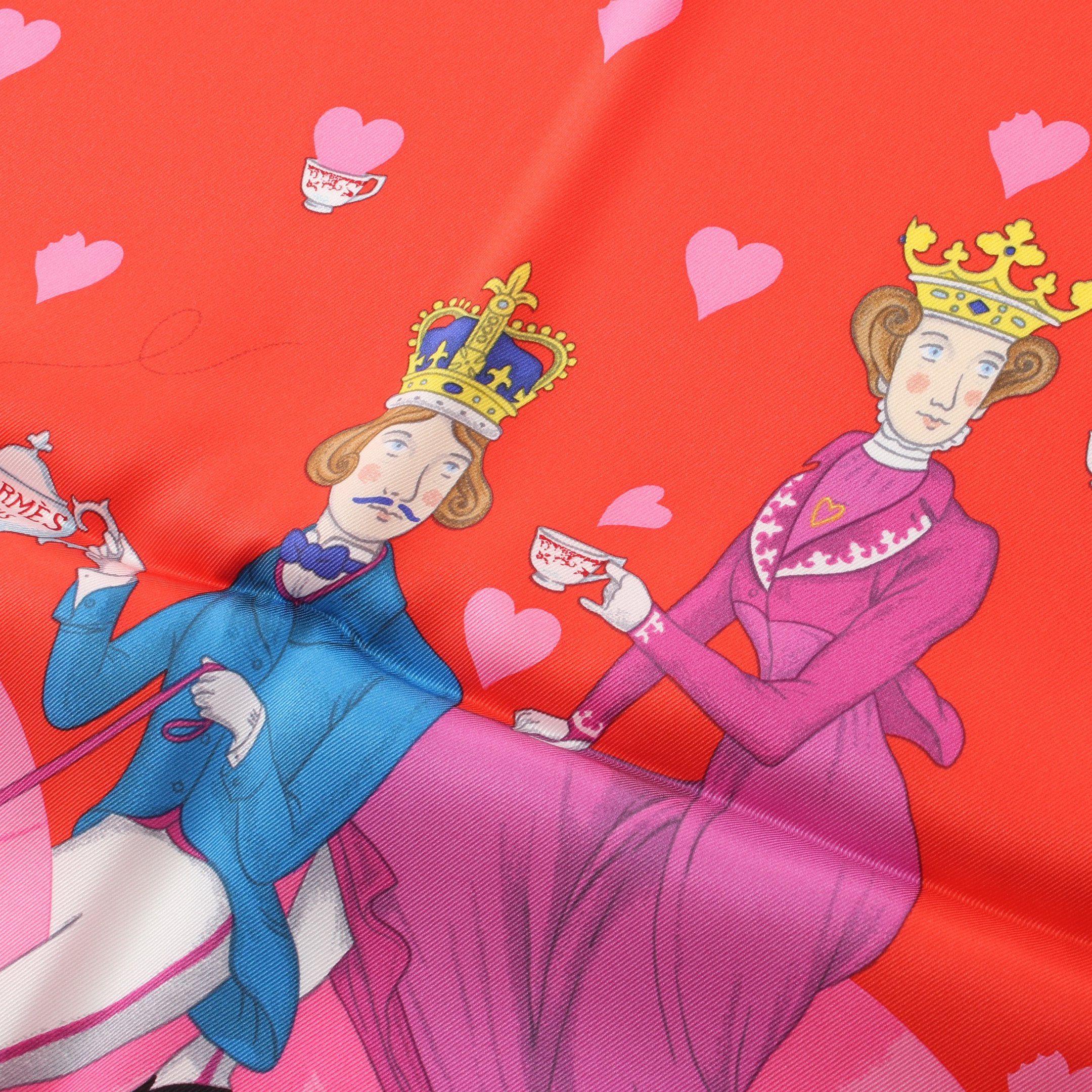Hermes Hermes Carres 70 Tea Time Medaillons Scarf Silk Orange Red Multicolor Size ONE SIZE - 5 Thumbnail