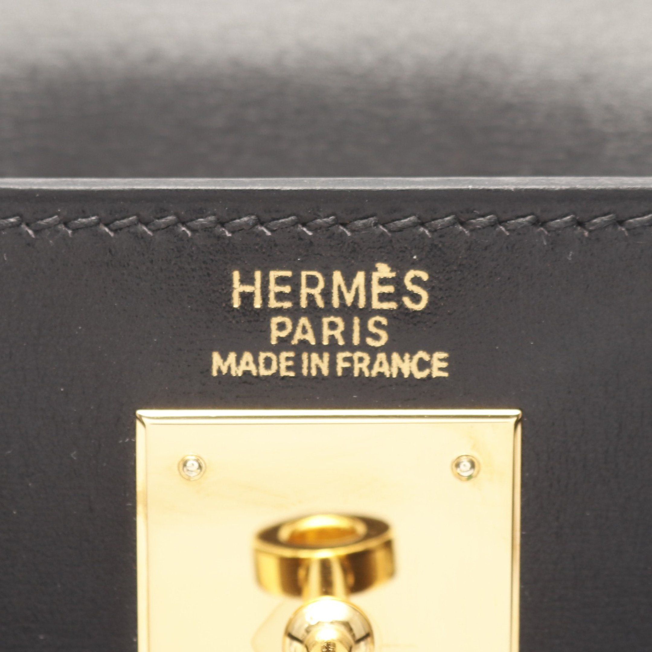 Hermes Hermes Kelly32 Handbag Box Calf Black Gold Hardware Outside Sewing Stamp (Manufactured Around 2002) Size ONE SIZE - 4 Thumbnail