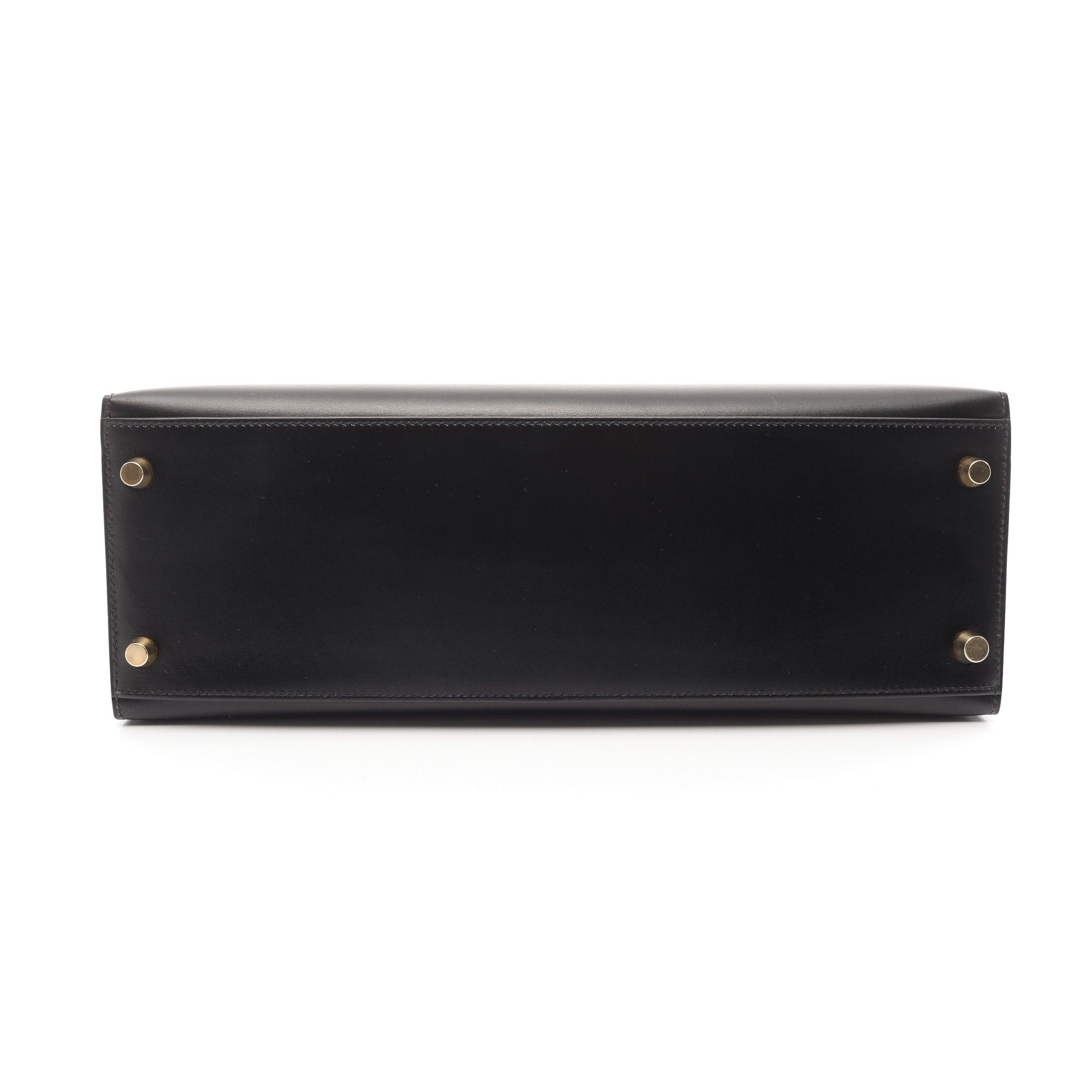 Hermes Hermes Kelly32 Handbag Box Calf Black Gold Hardware Outside Sewing Stamp (Manufactured Around 2002) Size ONE SIZE - 12 Thumbnail