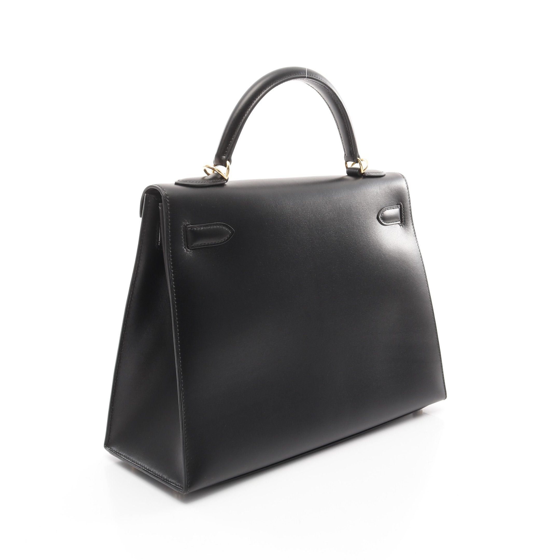 Hermes Hermes Kelly32 Handbag Box Calf Black Gold Hardware Outside Sewing Stamp (Manufactured Around 2002) Size ONE SIZE - 2 Thumbnail