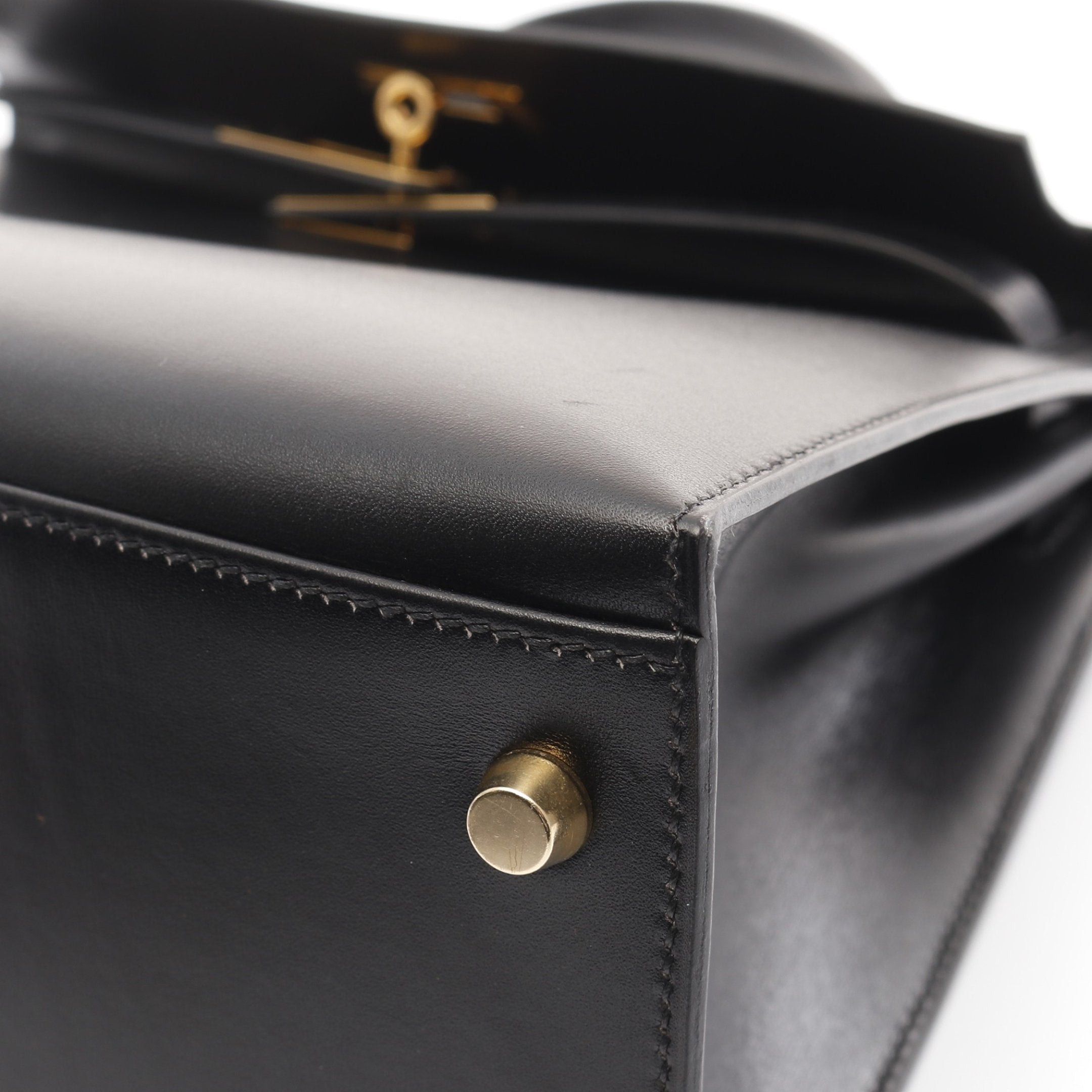 Hermes Hermes Kelly32 Handbag Box Calf Black Gold Hardware Outside Sewing Stamp (Manufactured Around 2002) Size ONE SIZE - 11 Thumbnail