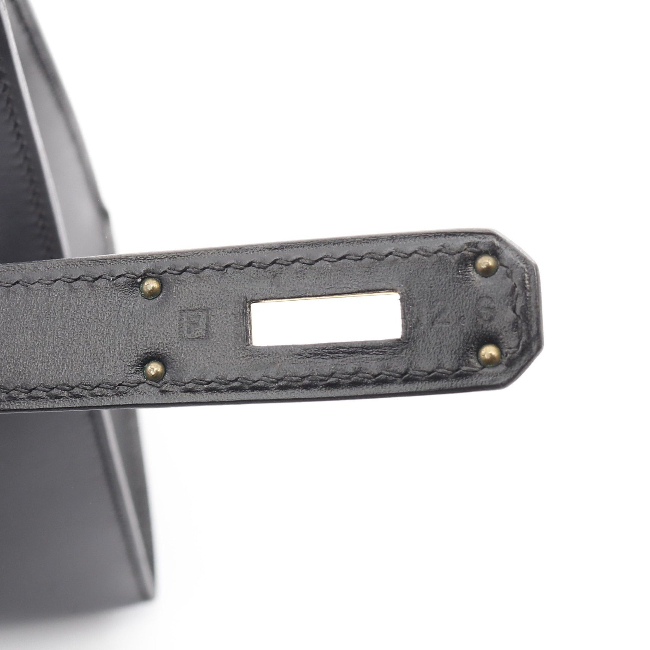 Hermes Hermes Kelly32 Handbag Box Calf Black Gold Hardware Outside Sewing Stamp (Manufactured Around 2002) Size ONE SIZE - 5 Thumbnail