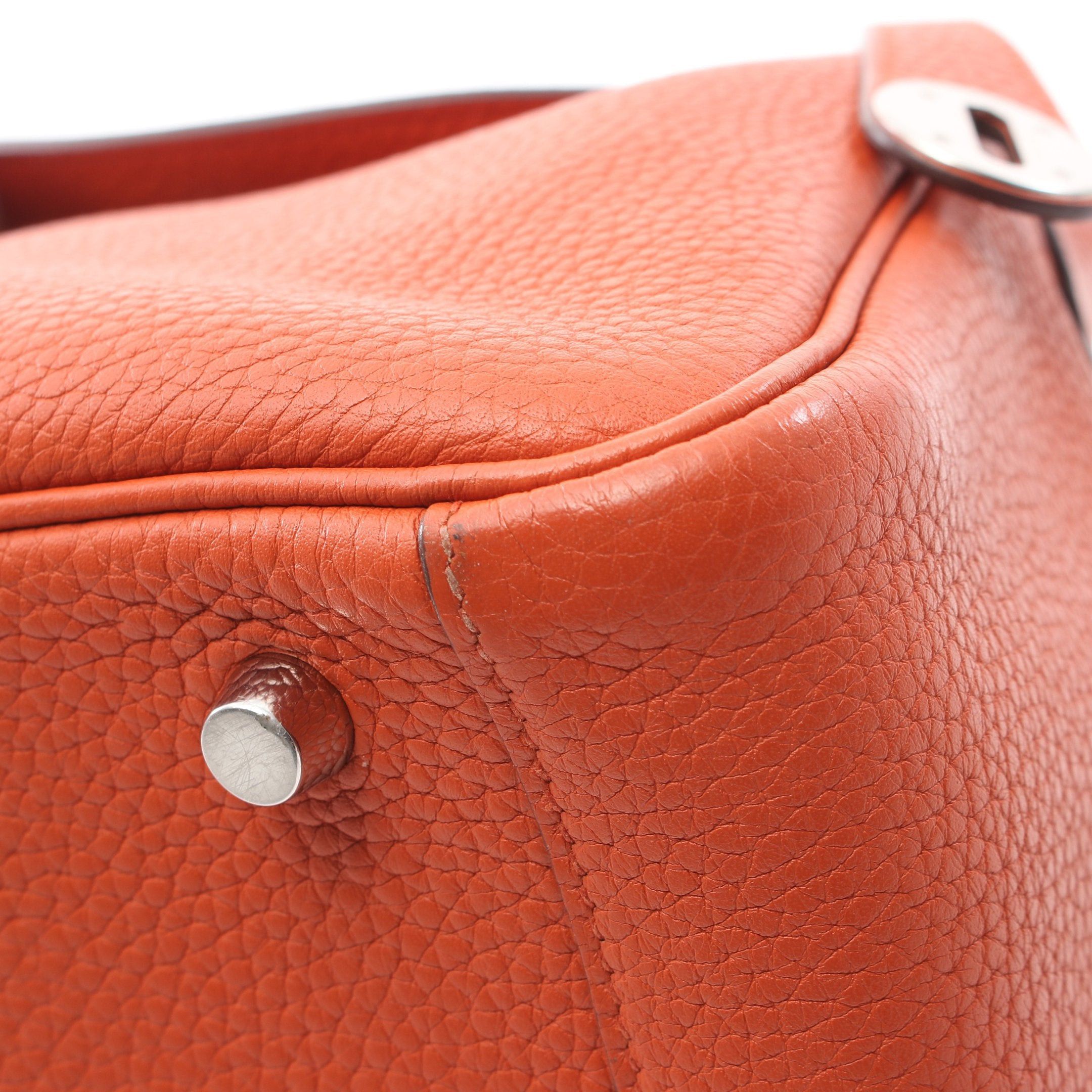 Hermes Hermes Lindy 26 Terre Battue Shoulder Bag Clemence Leather Orange Brown Silver Hardware X Stamp Size ONE SIZE - 8 Thumbnail