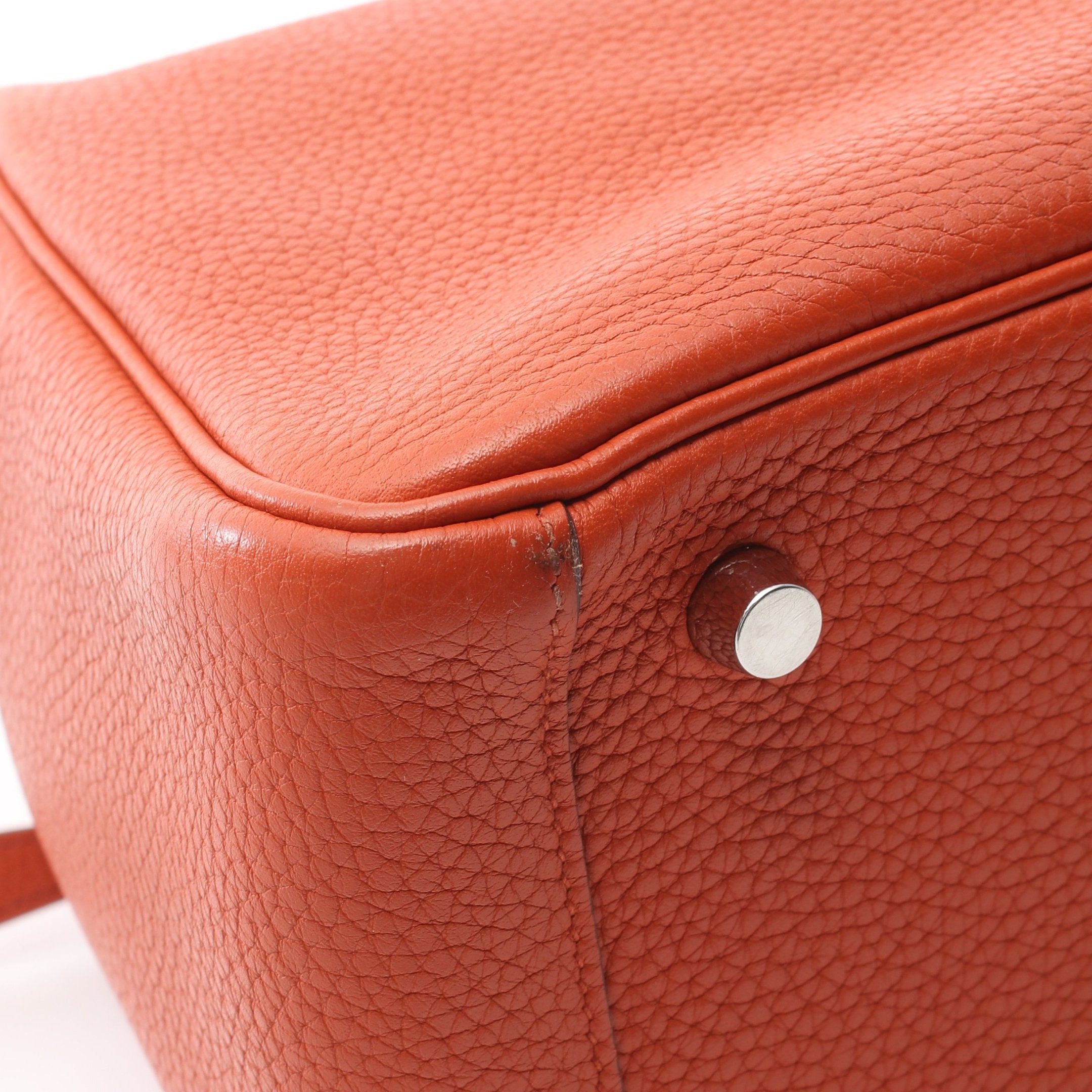 Hermes Hermes Lindy 26 Terre Battue Shoulder Bag Clemence Leather Orange Brown Silver Hardware X Stamp Size ONE SIZE - 9 Thumbnail