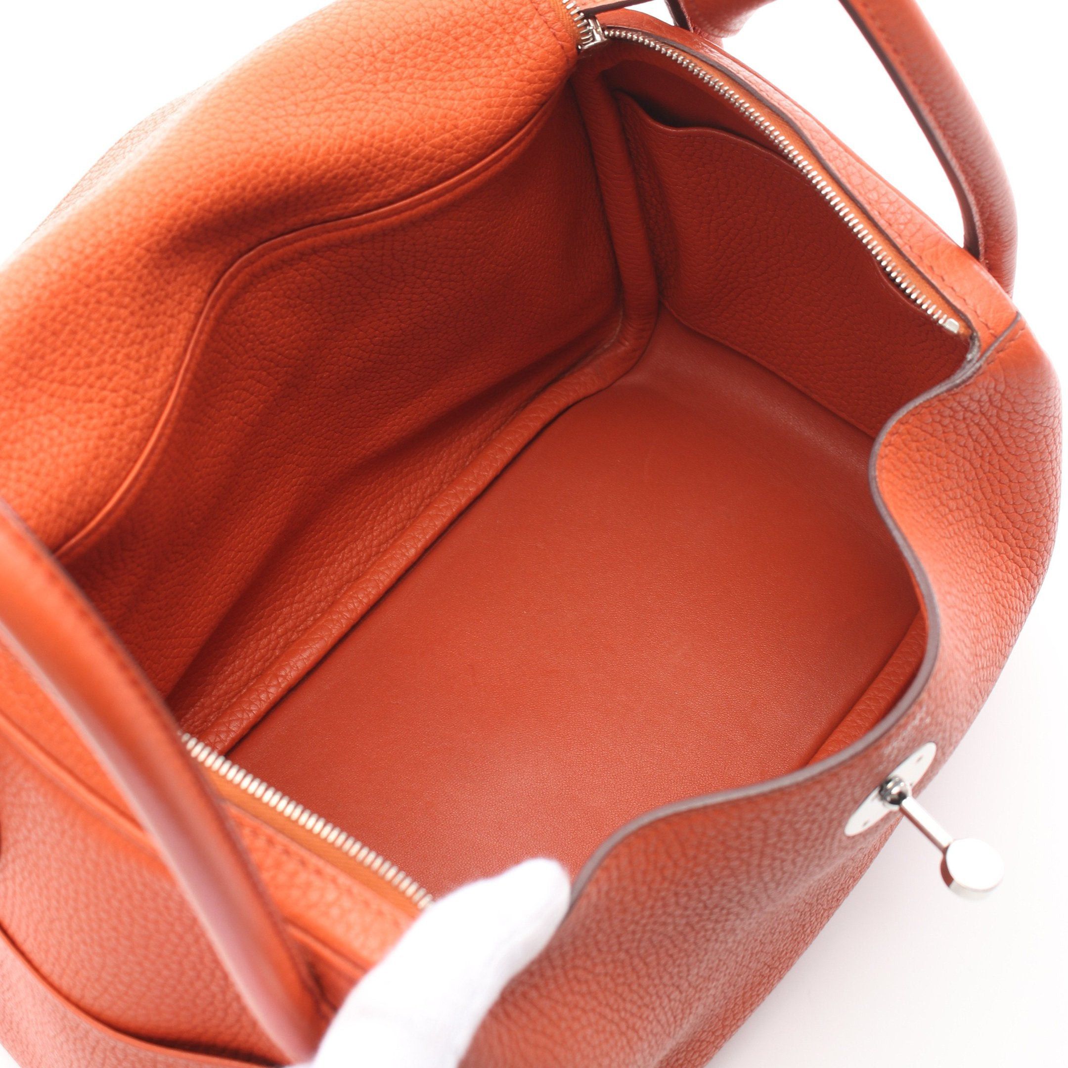 Hermes Hermes Lindy 26 Terre Battue Shoulder Bag Clemence Leather Orange Brown Silver Hardware X Stamp Size ONE SIZE - 3 Thumbnail