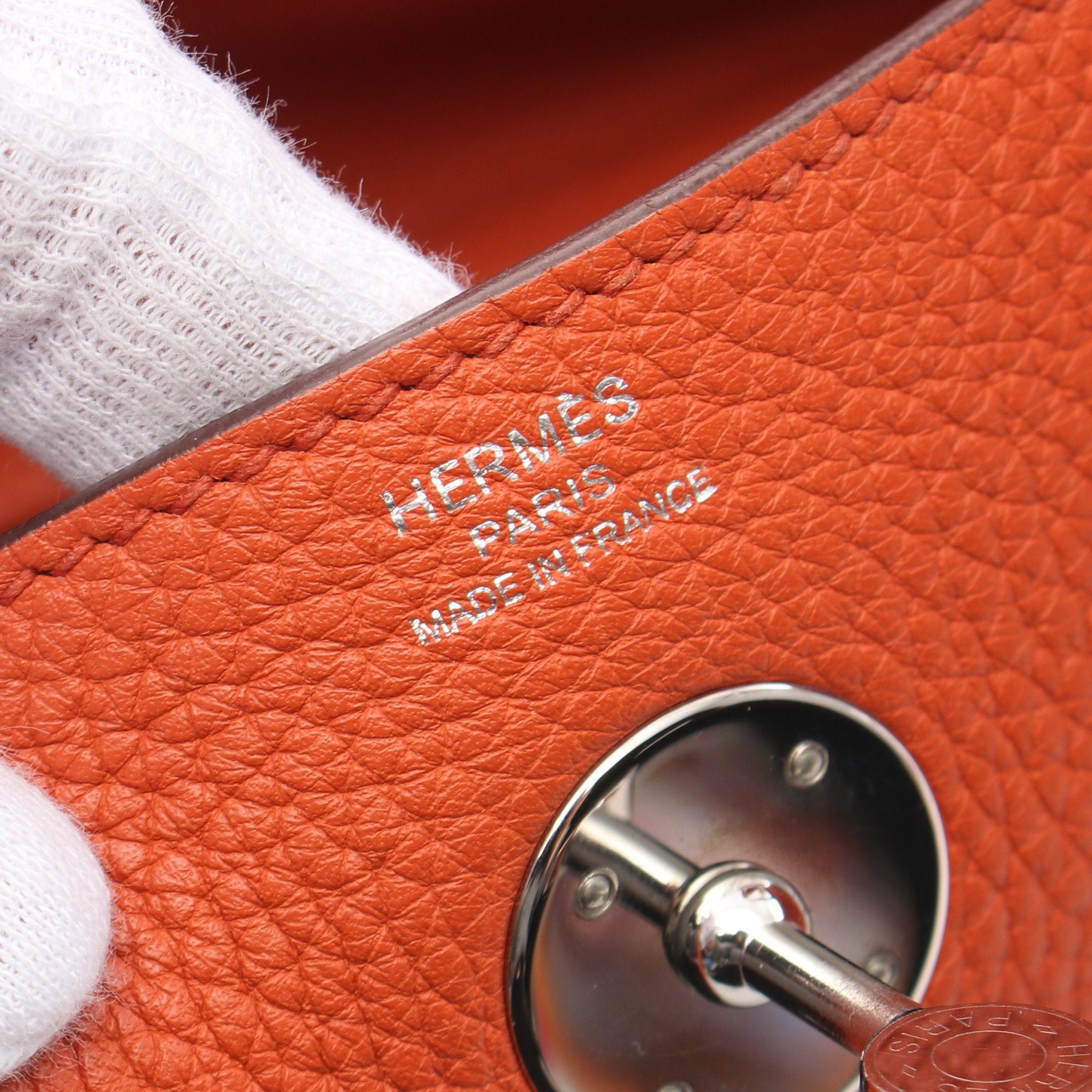 Hermes Hermes Lindy 26 Terre Battue Shoulder Bag Clemence Leather Orange Brown Silver Hardware X Stamp Size ONE SIZE - 4 Thumbnail