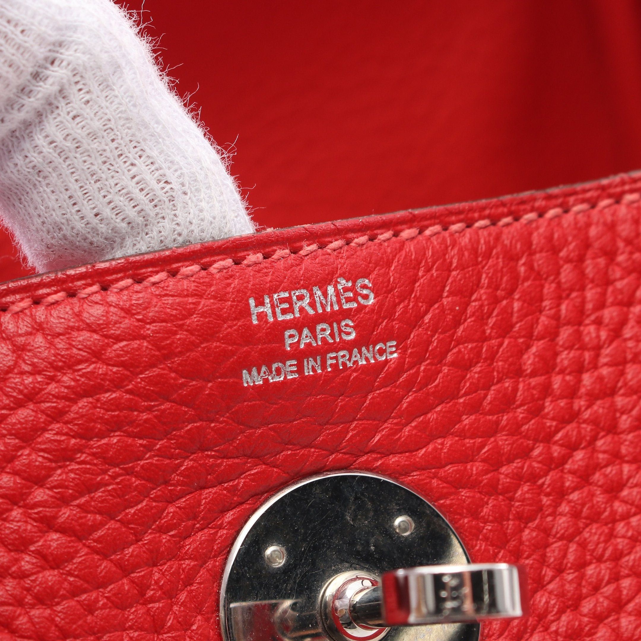 Hermes Hermes Lindy 26 Rouge Garance Shoulder Bag Clemence Leather Red Silver Hardware Stamp Size ONE SIZE - 4 Thumbnail