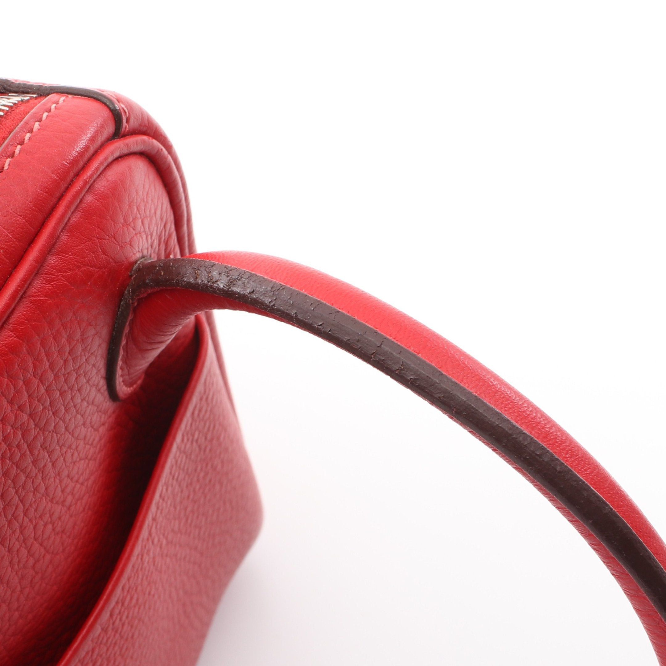 Hermes Hermes Lindy 26 Rouge Garance Shoulder Bag Clemence Leather Red Silver Hardware Stamp Size ONE SIZE - 7 Thumbnail