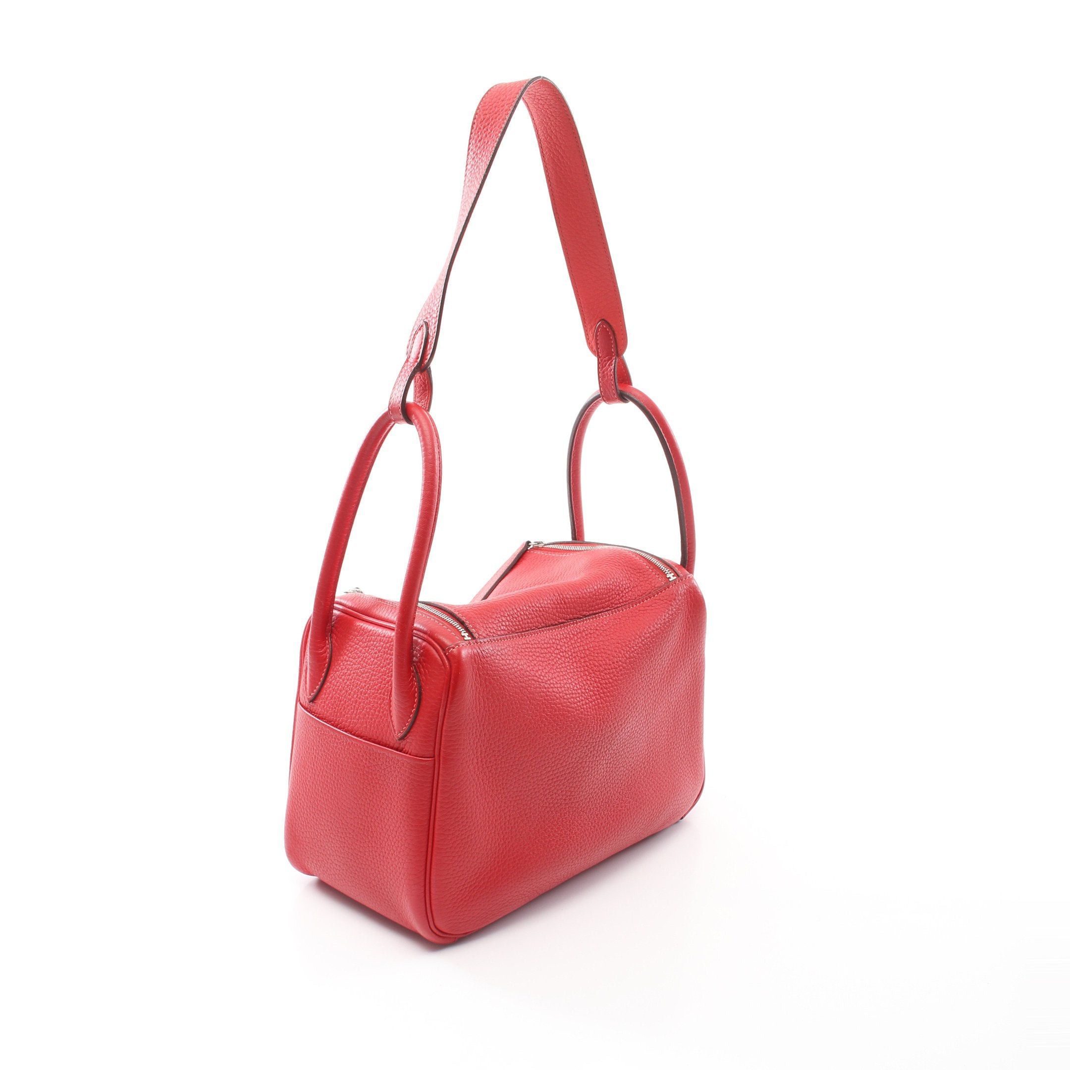 Hermes Hermes Lindy 26 Rouge Garance Shoulder Bag Clemence Leather Red Silver Hardware Stamp Size ONE SIZE - 2 Thumbnail