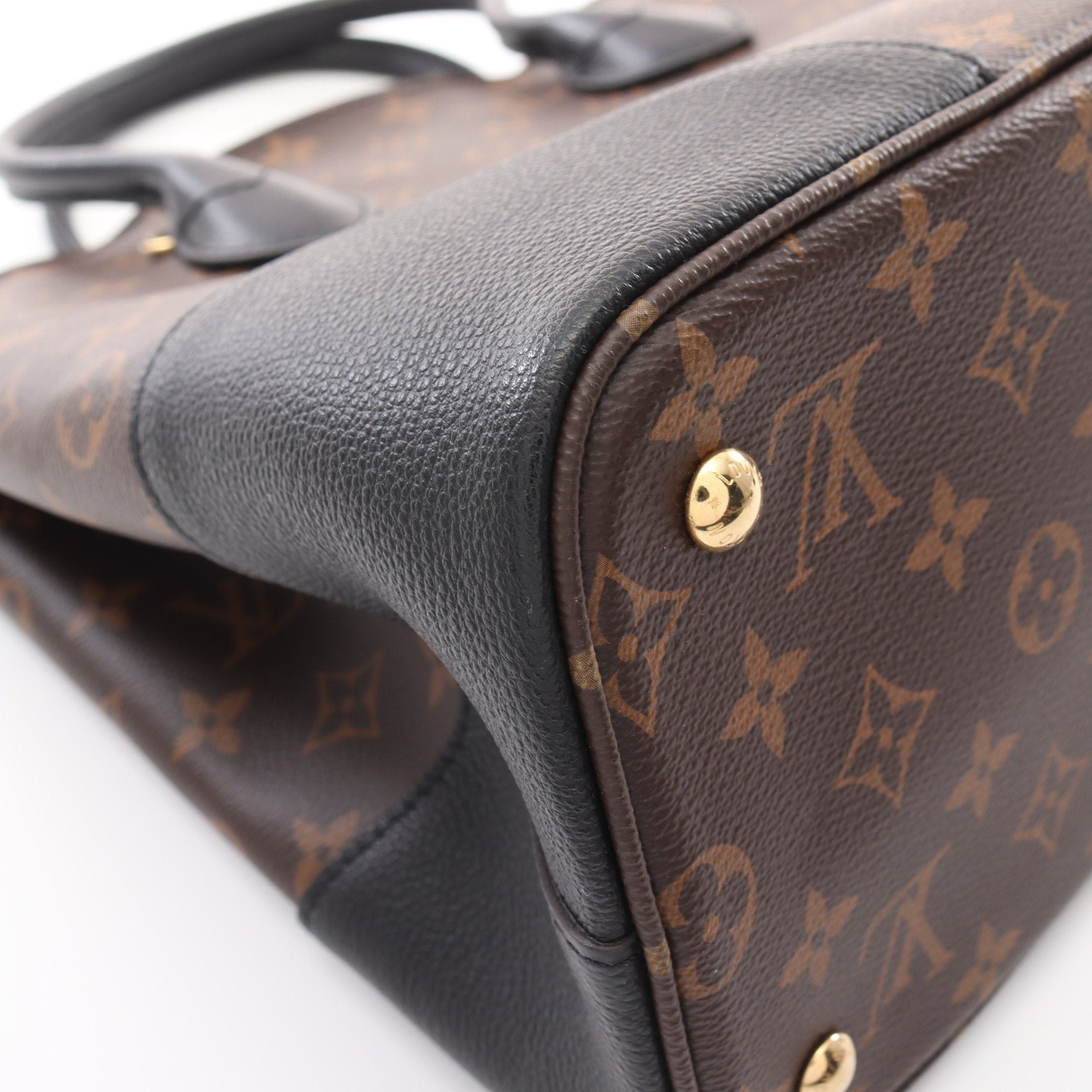 Louis Vuitton Louis Vuitton Flandrin Monogram Noir Handbag Tote Bag Leather Brown Black Size ONE SIZE - 9 Thumbnail