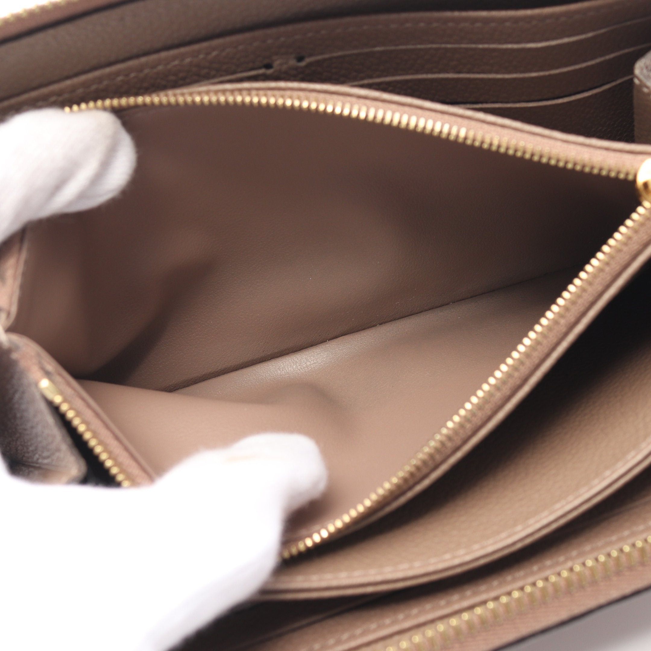 Louis Vuitton Louis Vuitton Zippy Wallet Monogram Empreinte Tourterelle Round Zipper Long Leather Beige Size ONE SIZE - 7 Thumbnail