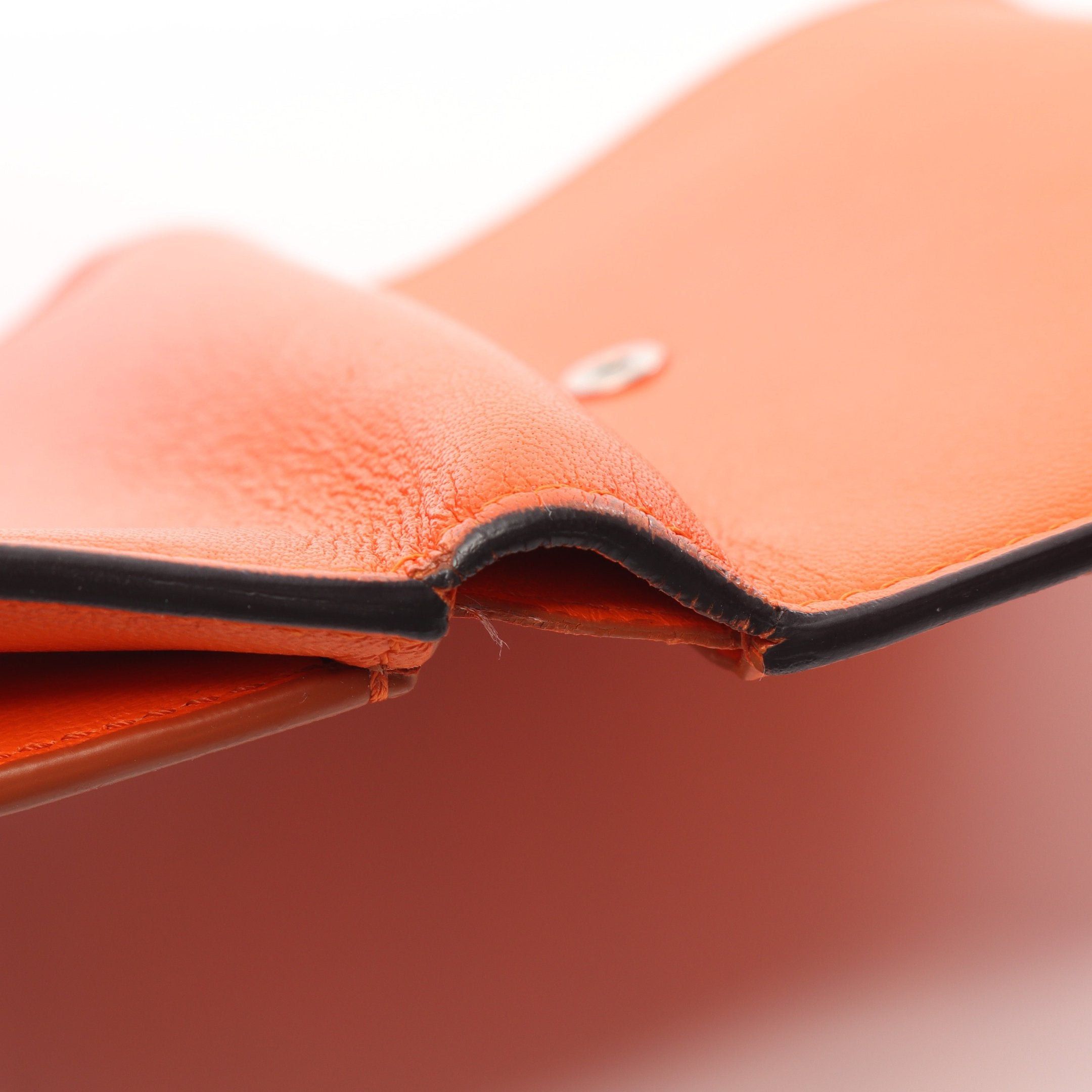 Celine Celine Frame Trifold Wallet Leather Orange Pink Size ONE SIZE - 6 Thumbnail