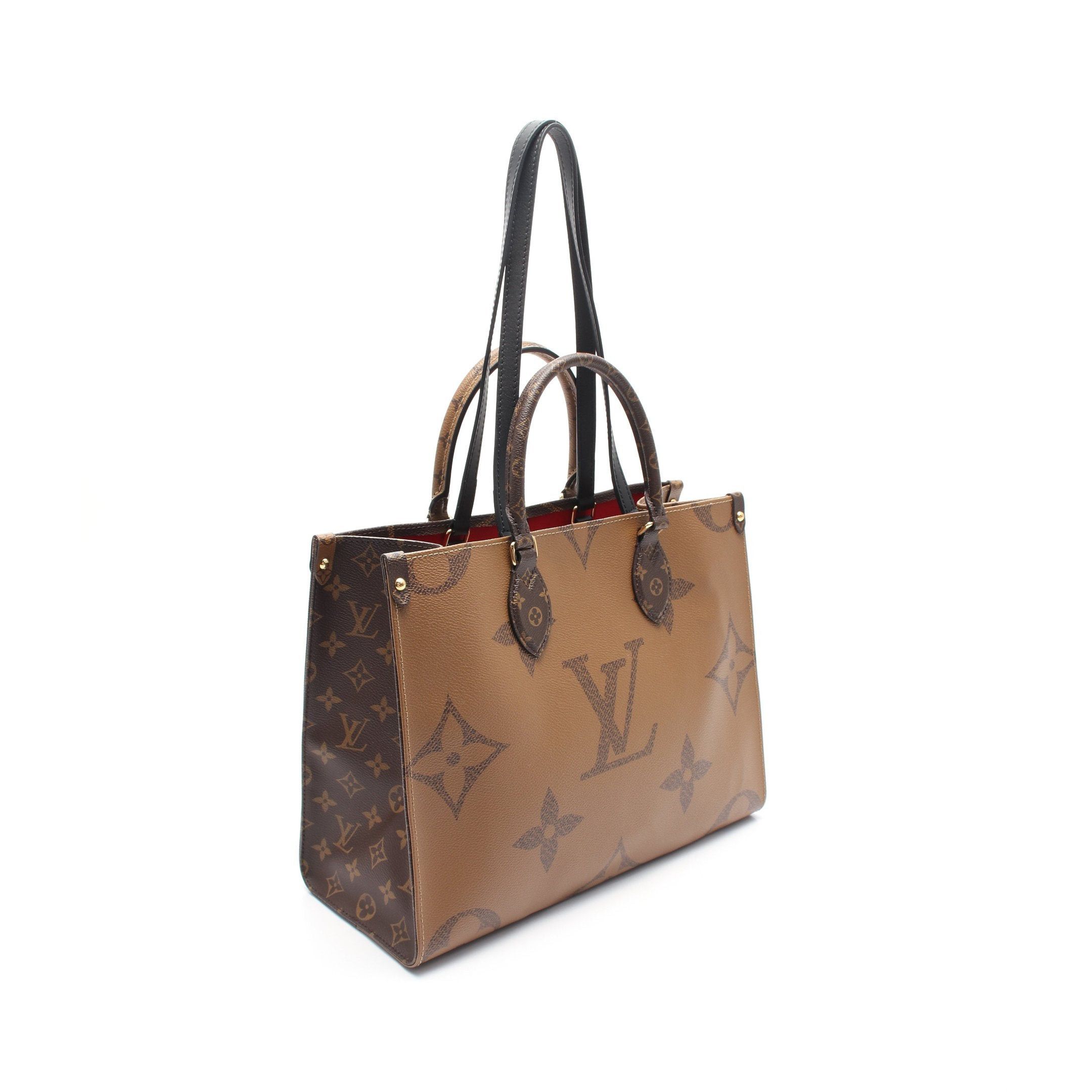 Louis Vuitton Louis Vuitton On-The-Go Mm Monogram Giant Reverse Shoulder Bag Tote Leather Brown Beige Size ONE SIZE - 2 Thumbnail