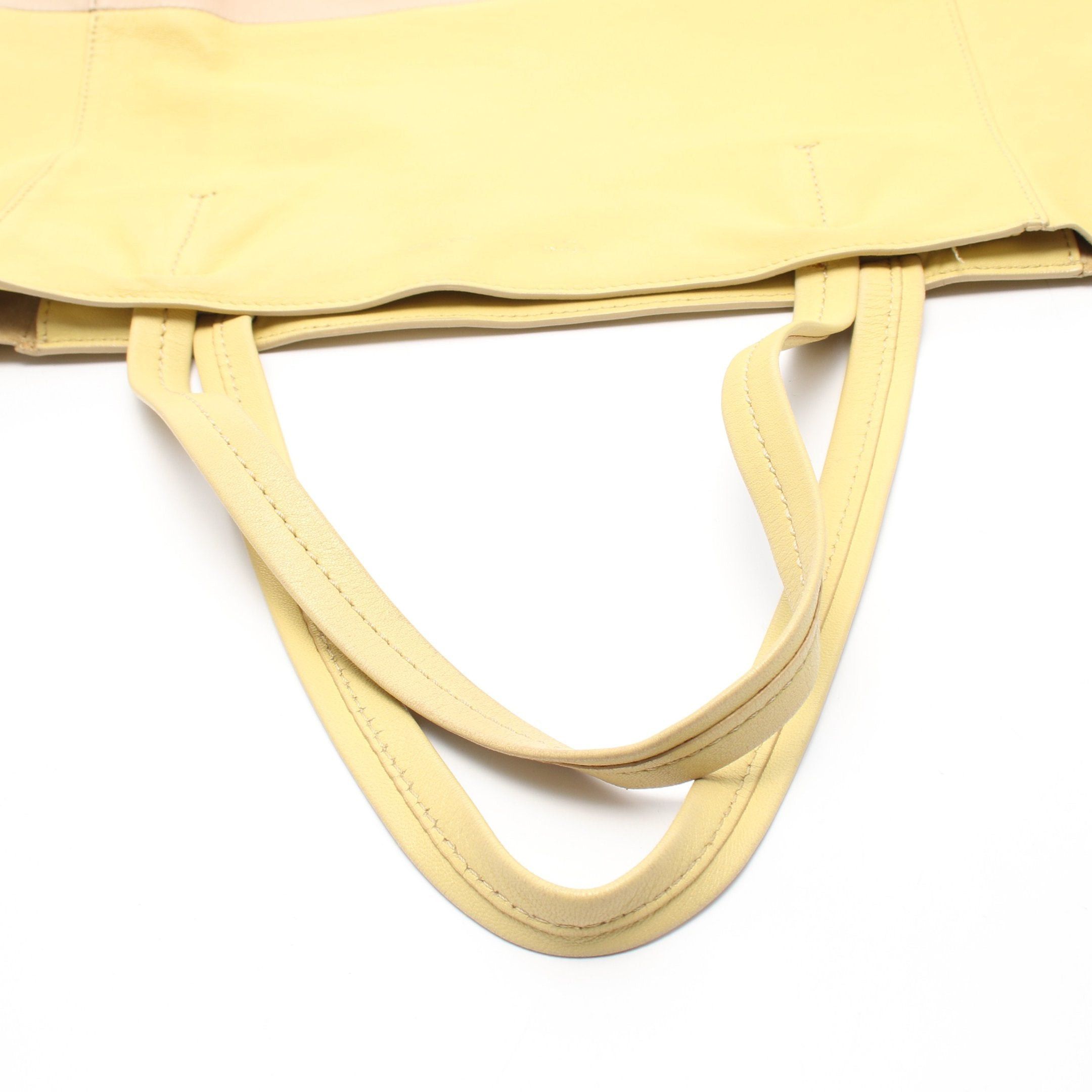 Celine Celine Horizontal Hippopotamus Shoulder Bag Tote Leather Yellow Beige Size ONE SIZE - 7 Thumbnail