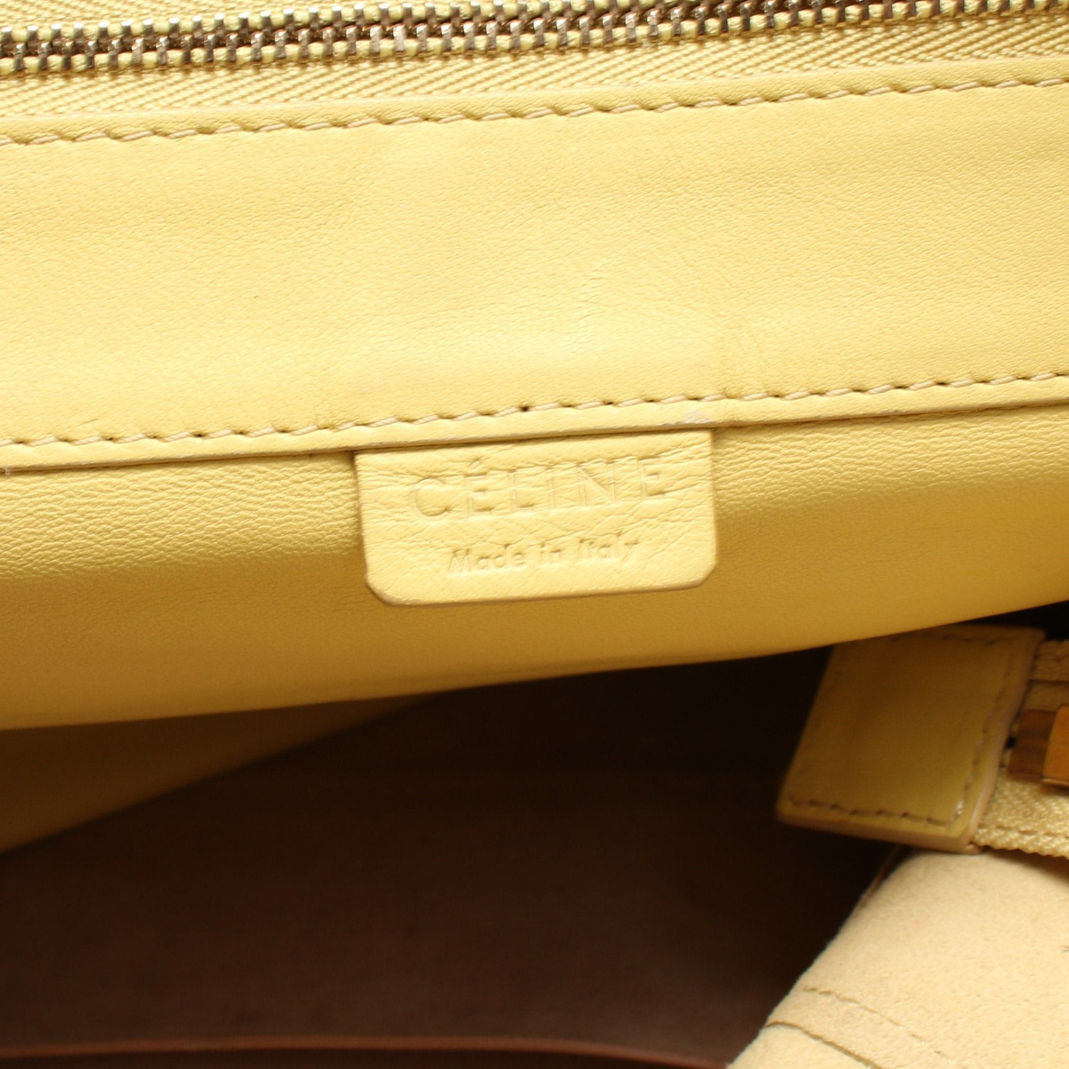 Celine Celine Horizontal Hippopotamus Shoulder Bag Tote Leather Yellow Beige Size ONE SIZE - 4 Thumbnail