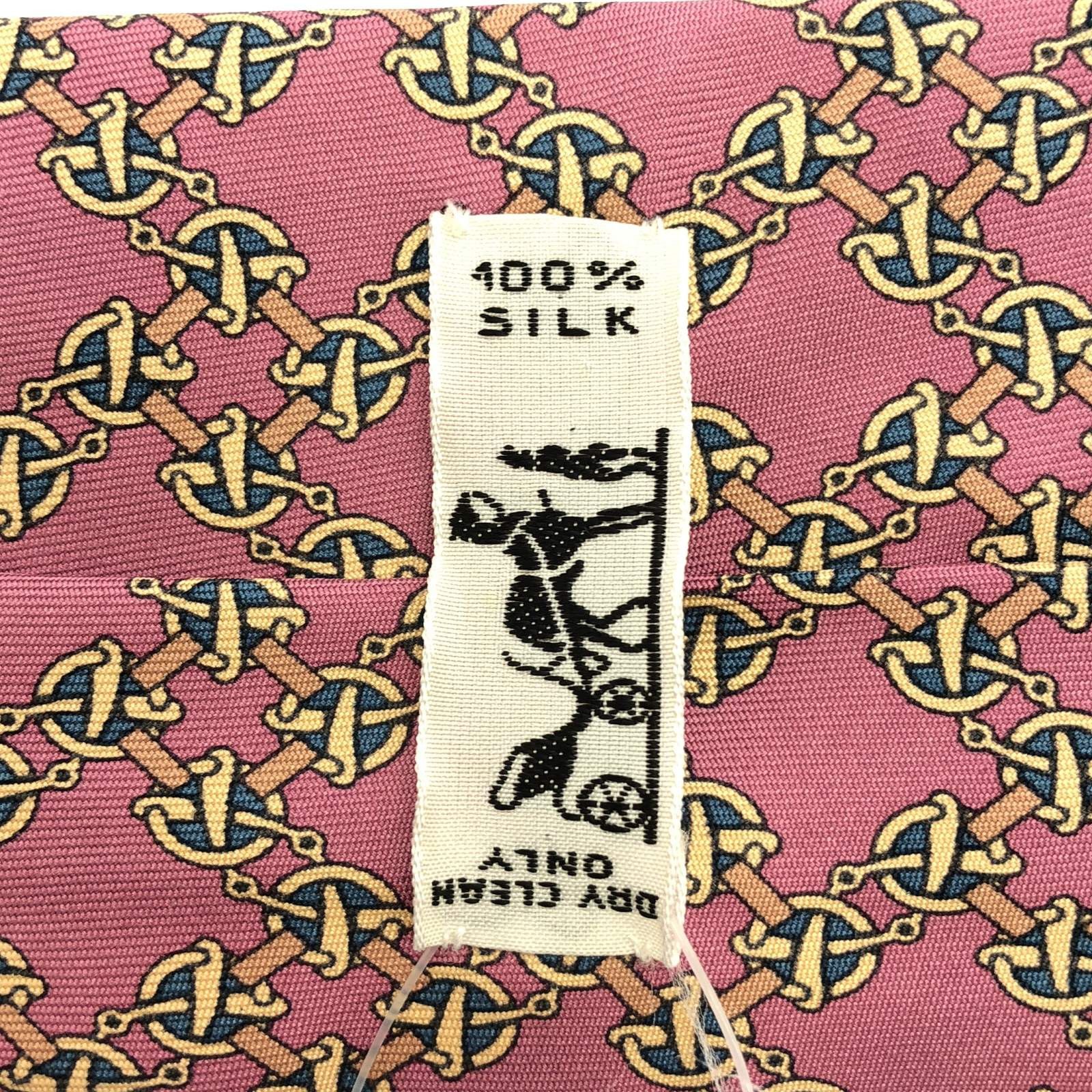 Hermes Hermes Tie Silk Pink Size ONE SIZE - 5 Thumbnail