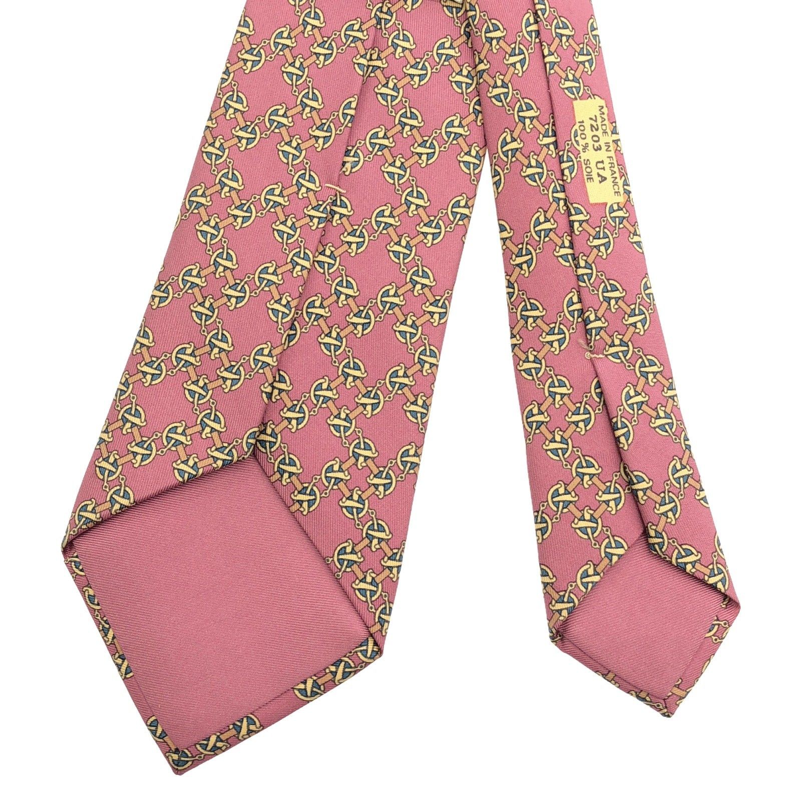 Hermes Hermes Tie Silk Pink Size ONE SIZE - 3 Thumbnail