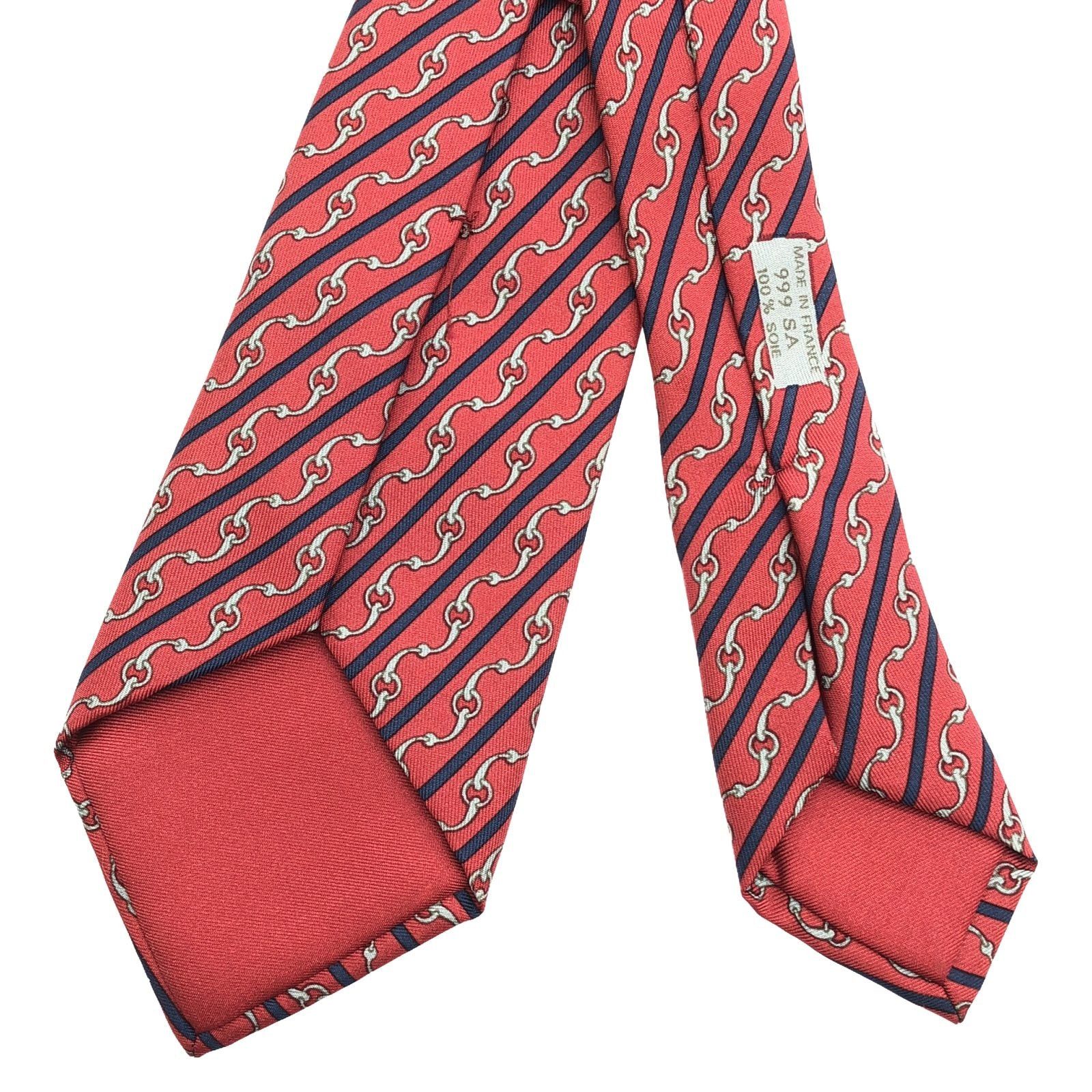 Hermes Hermes Tie Silk Red Size ONE SIZE - 3 Thumbnail
