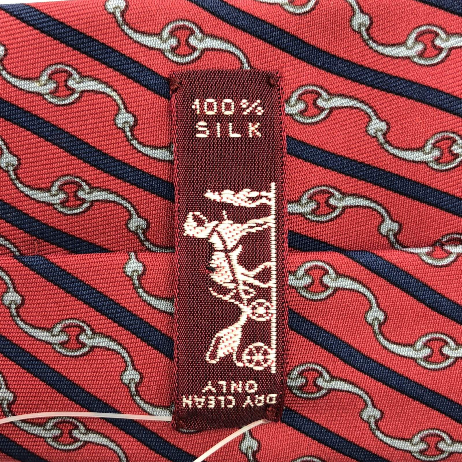 Hermes Hermes Tie Silk Red Size ONE SIZE - 5 Thumbnail