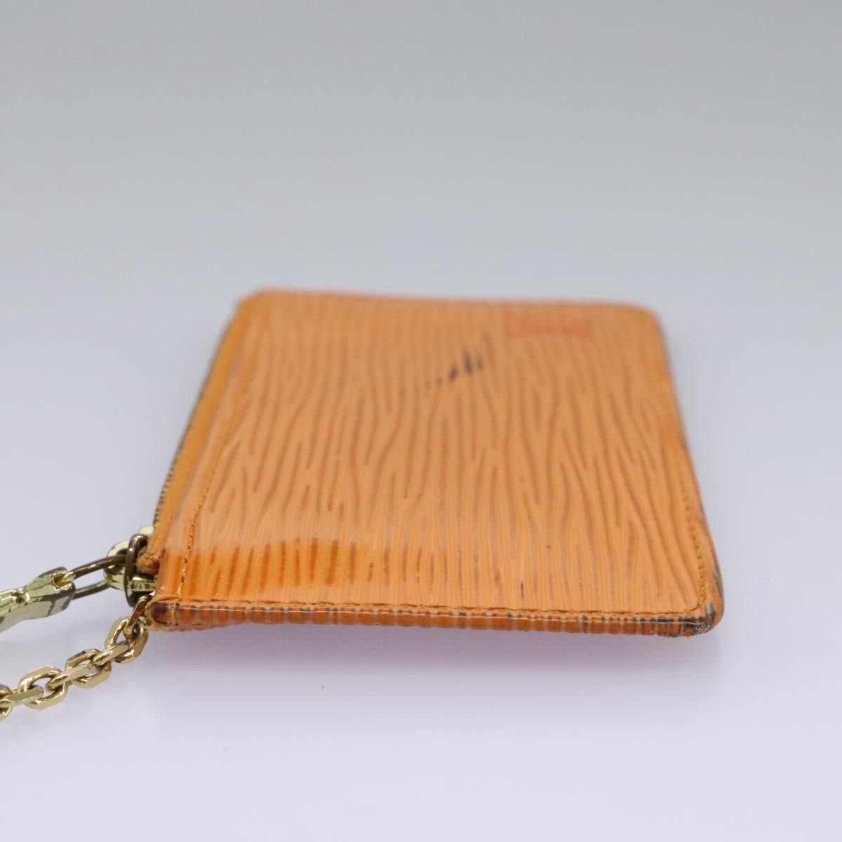 LOUIS VUITTON Epi Pochette Cles Coin Purse Orange Mandarin
