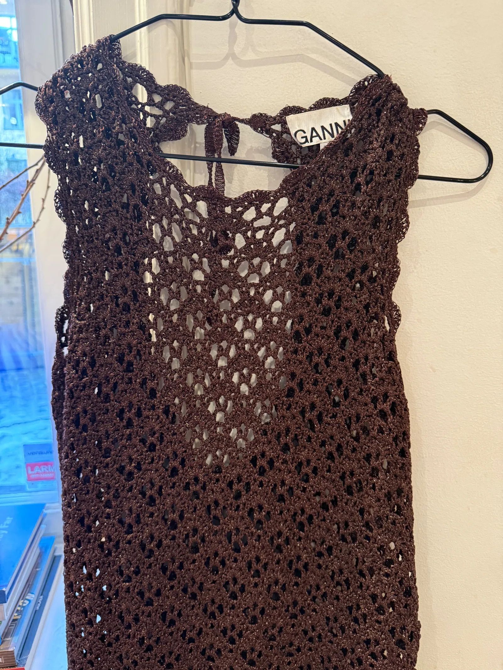 Ganni Ganni Metallic Crochet Midi Dress Dress Size XS / US 0-2 / IT 36-38 - 3 Thumbnail
