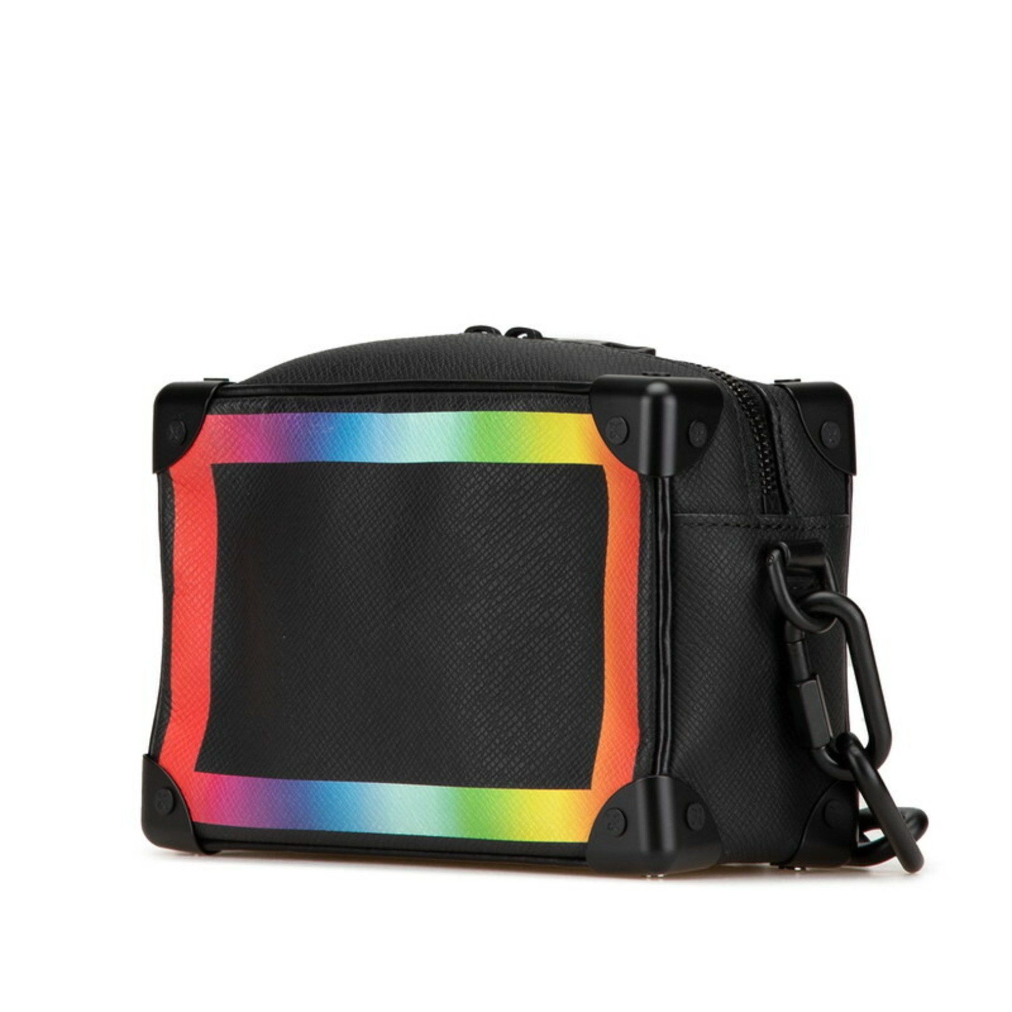 Louis Vuitton Taiga Mini Soft Trunk Shoulder Bag M30351 Black