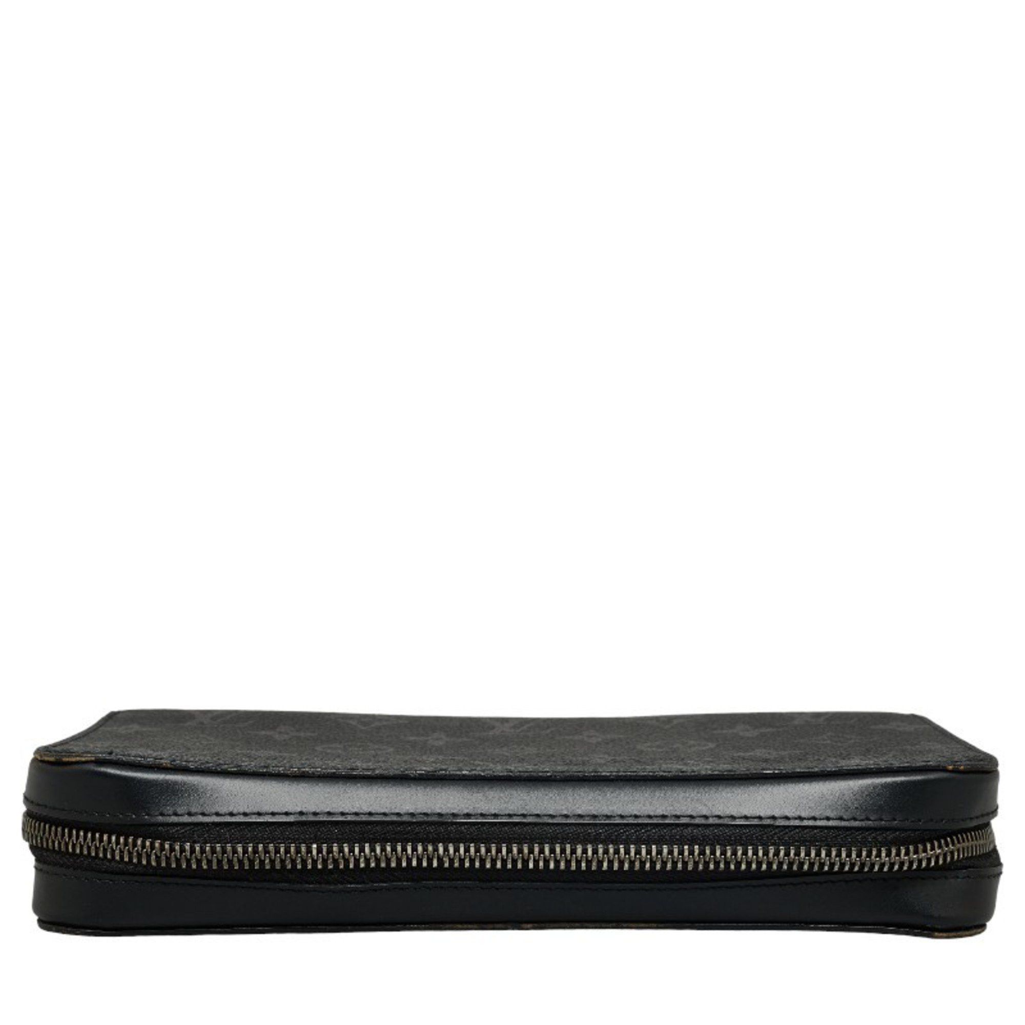 Louis Vuitton Louis Vuitton Monogram Eclipse Zippy XL Round Long Wallet M61698 Black PVC Leather Men's LOUIS VUITTON Size ONE SIZE - 4 Thumbnail