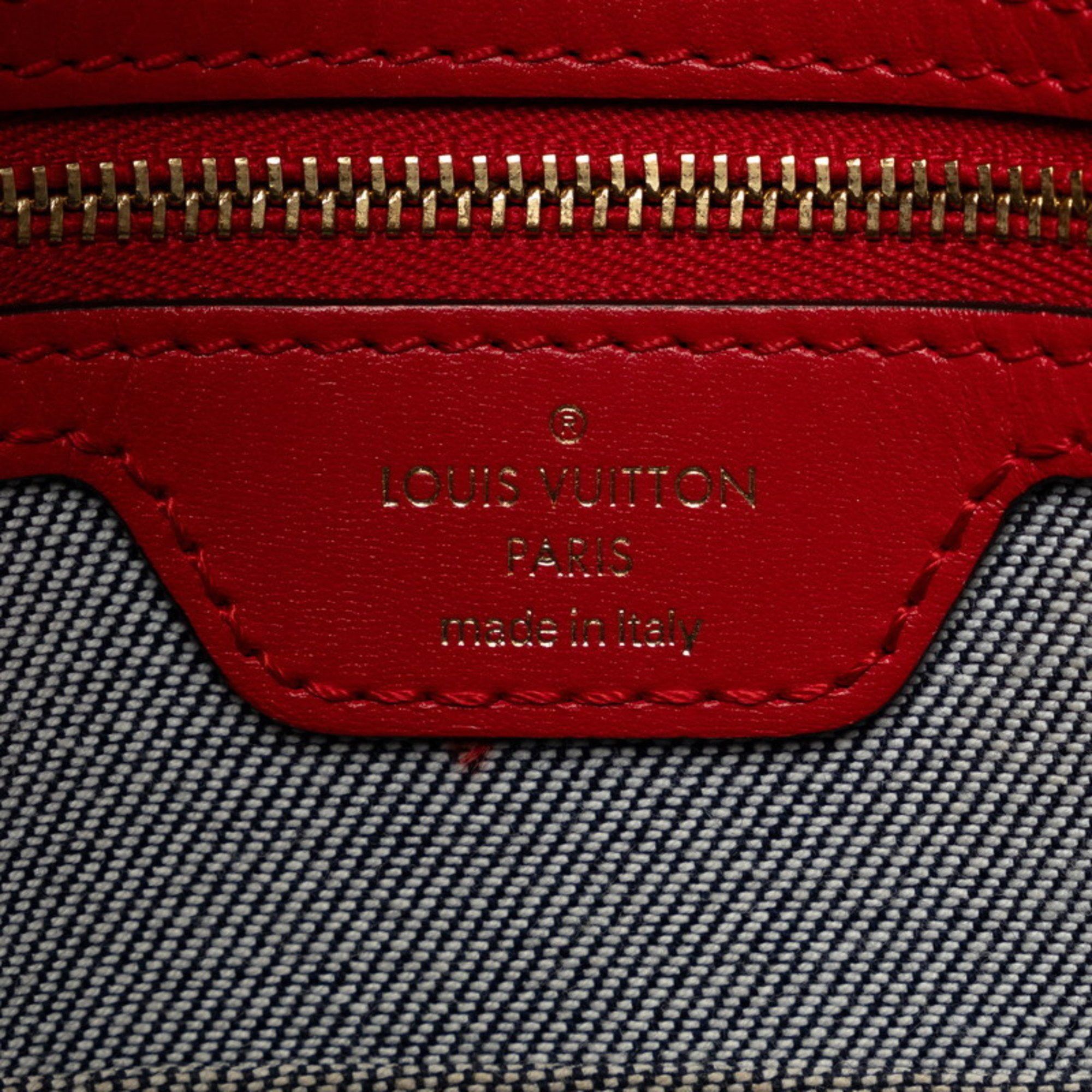 Louis Vuitton Louis Vuitton Monogram Denim On the Go GM Tote Bag Shoulder M44992 Blue Red Leather Women's LOUIS VUITTON Size ONE SIZE - 8 Thumbnail