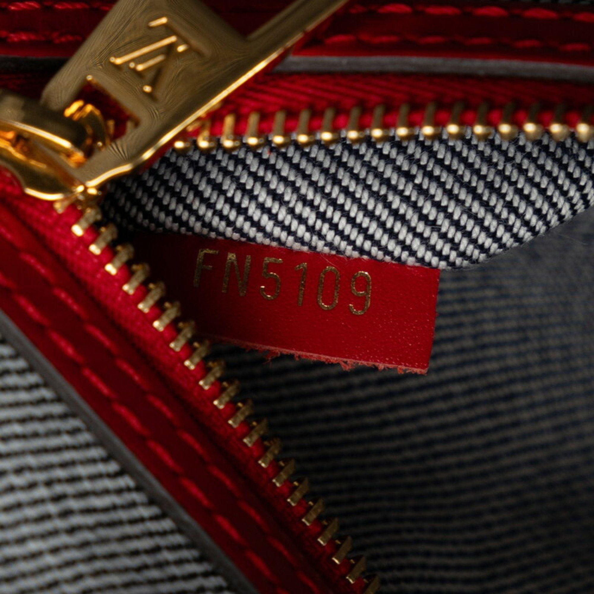 Louis Vuitton Louis Vuitton Monogram Denim On the Go GM Tote Bag Shoulder M44992 Blue Red Leather Women's LOUIS VUITTON Size ONE SIZE - 9 Thumbnail