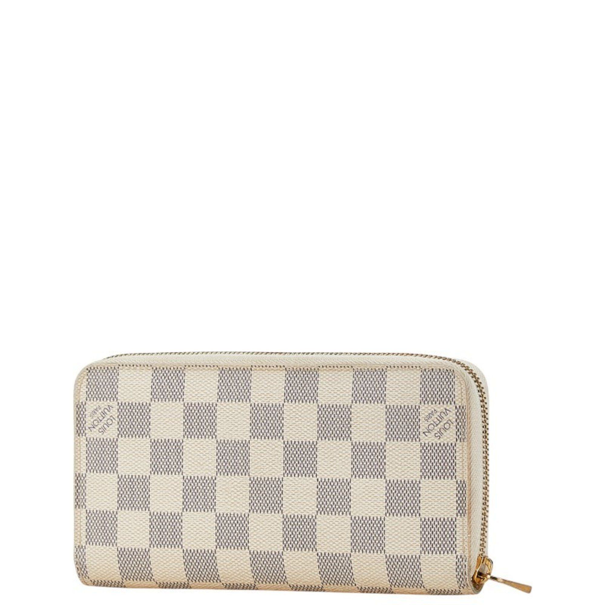 Louis Vuitton Louis Vuitton Damier Azur Zippy Wallet Round Long N60019 White PVC Women's LOUIS VUITTON Size ONE SIZE - 2 Thumbnail