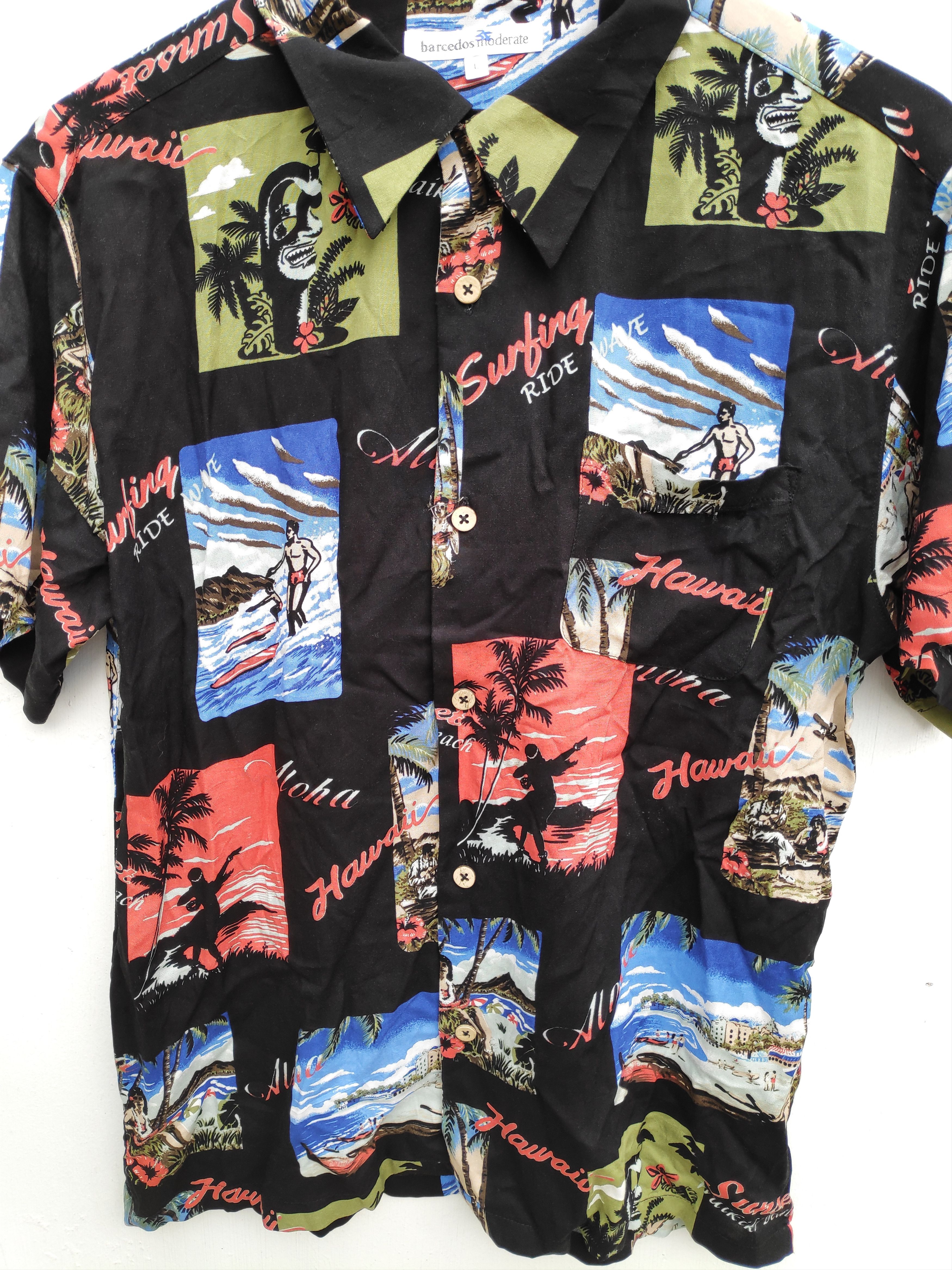 Japanese Brand Barcedos Moderate Shirt Large Aloha Paradise 100% Rayon Size US L / EU 52-54 / 3 - 5 Thumbnail