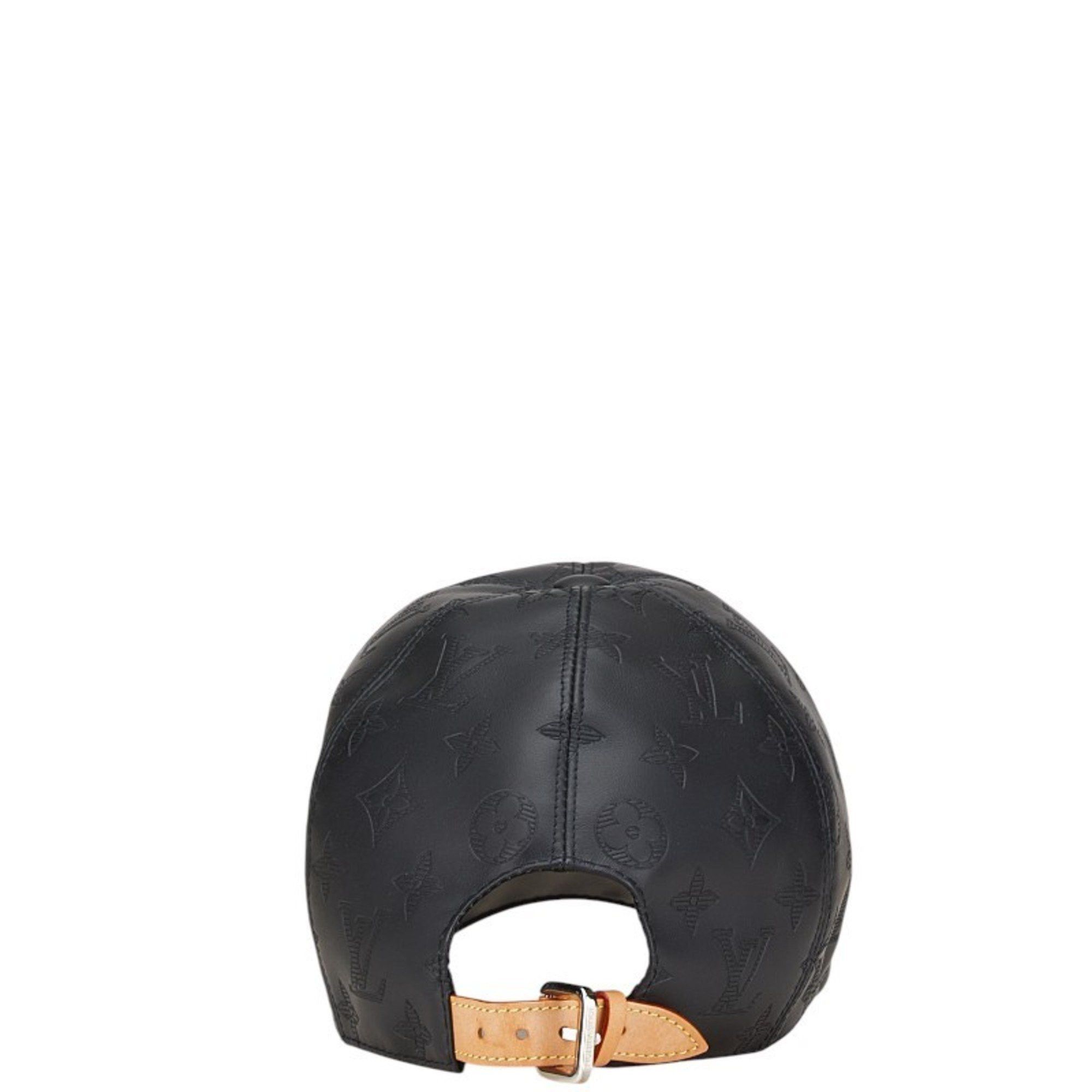 Louis Vuitton Louis Vuitton Monogram Shadow Cap Size: 58 M76580 Black Leather Cotton Men's LOUIS VUITTON Size ONE SIZE - 3 Thumbnail