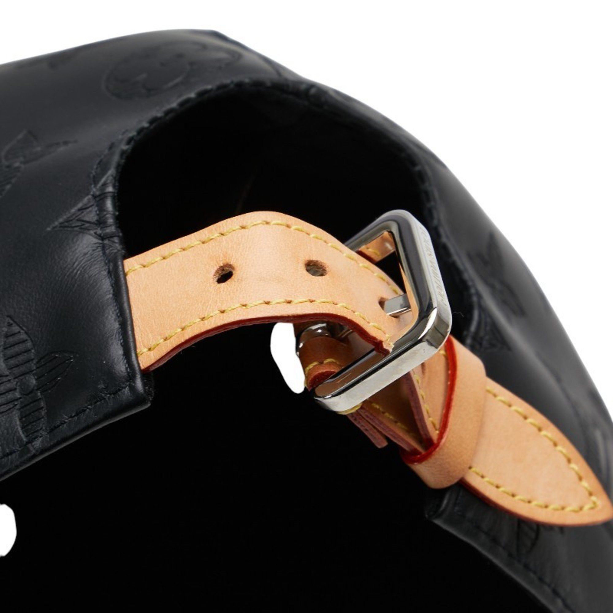 Louis Vuitton Louis Vuitton Monogram Shadow Cap Size: 58 M76580 Black Leather Cotton Men's LOUIS VUITTON Size ONE SIZE - 5 Thumbnail