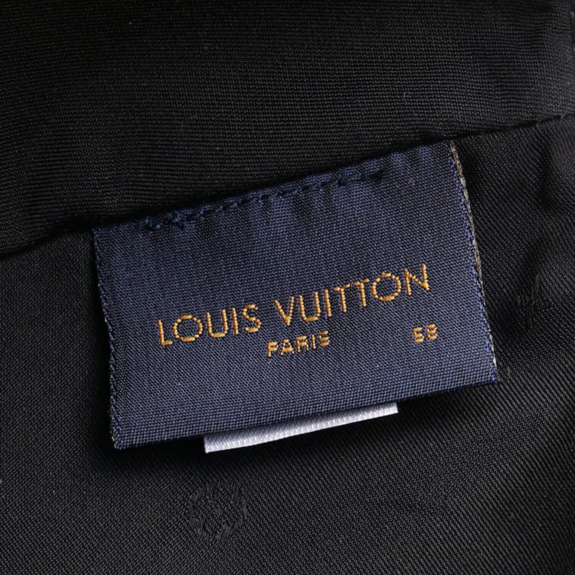 Louis Vuitton Louis Vuitton Monogram Shadow Cap Size: 58 M76580 Black Leather Cotton Men's LOUIS VUITTON Size ONE SIZE - 6 Thumbnail