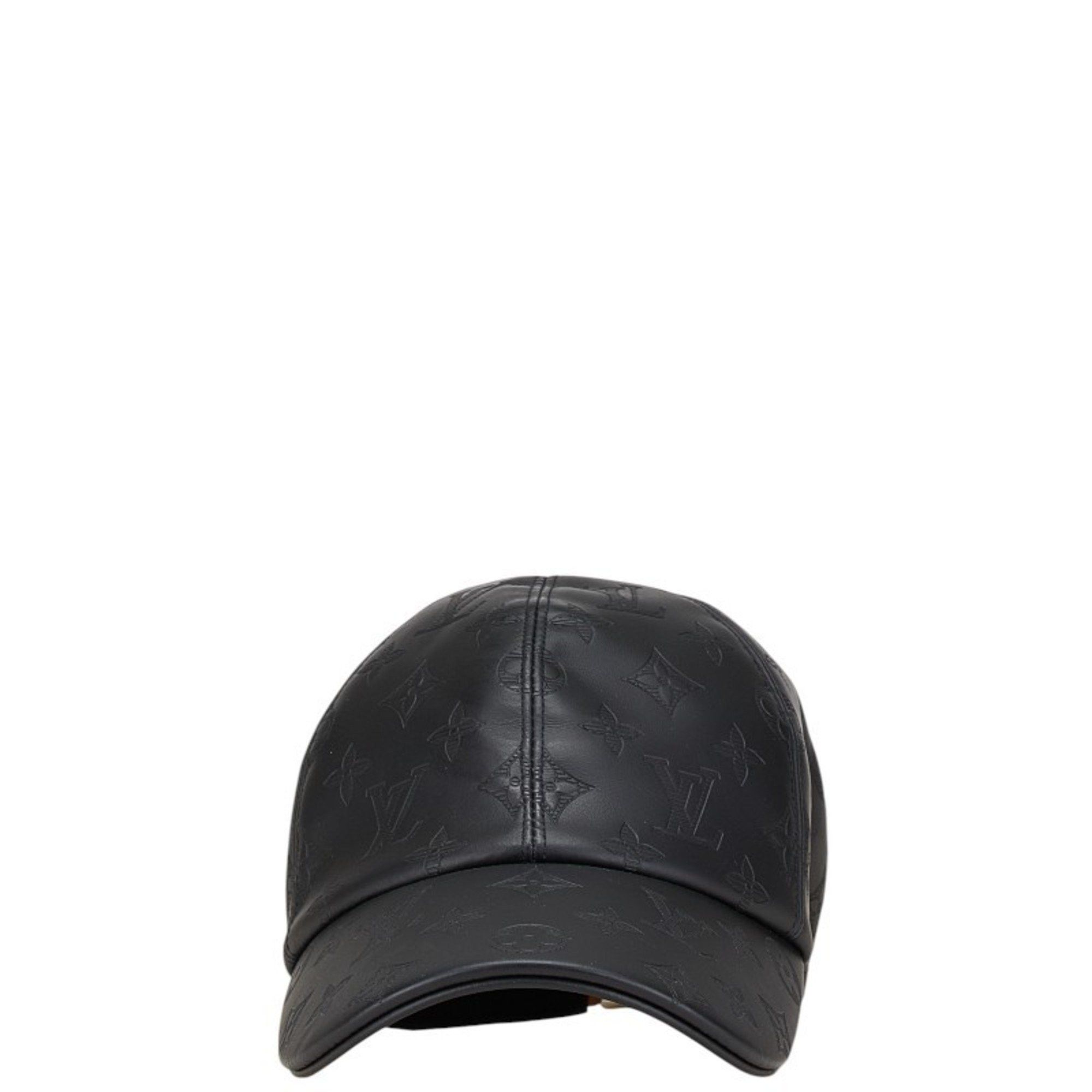 Louis Vuitton Louis Vuitton Monogram Shadow Cap Size: 58 M76580 Black Leather Cotton Men's LOUIS VUITTON Size ONE SIZE - 2 Thumbnail