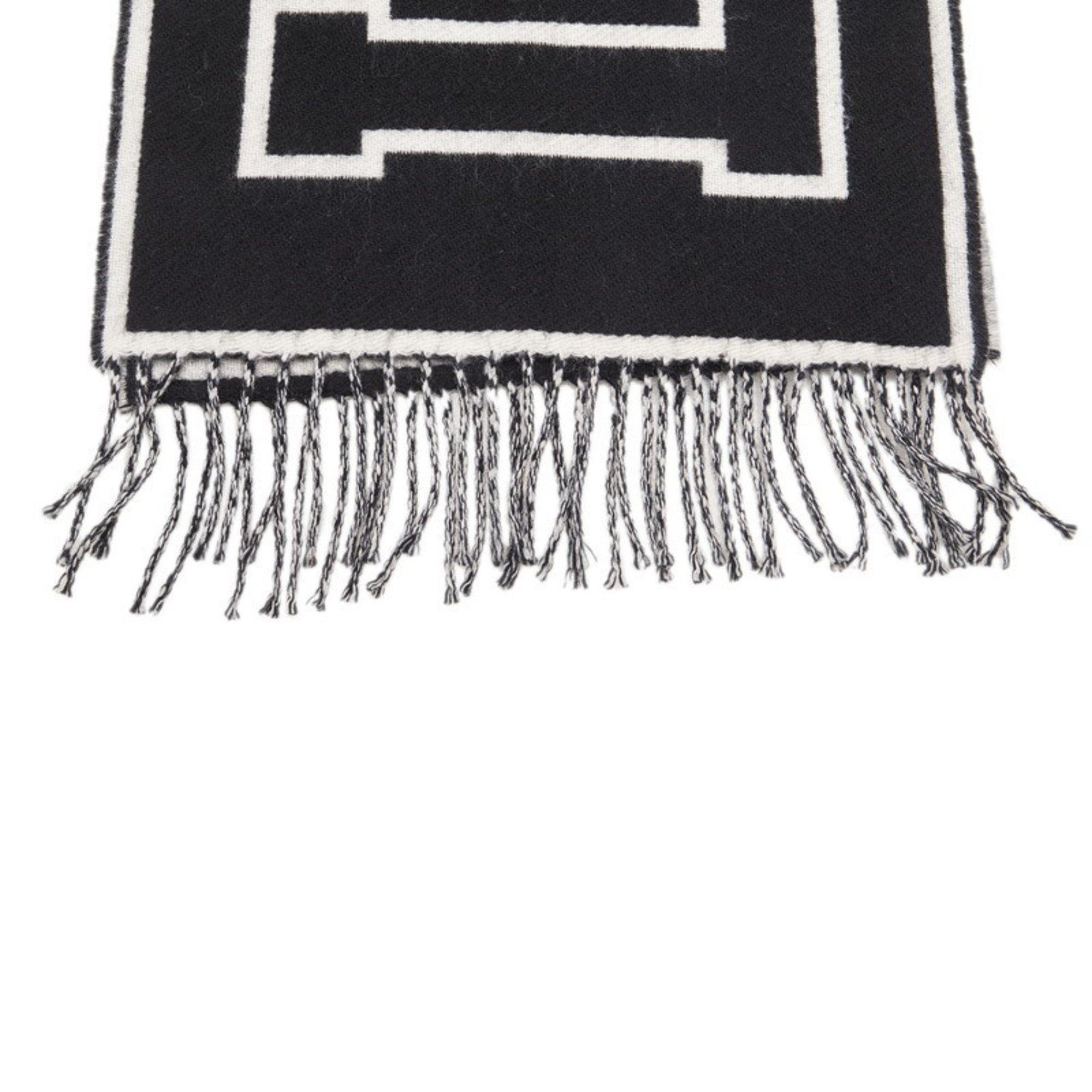 Louis Vuitton Louis Vuitton Echarpe City Loui Scarf M71317 Black White Wool Cashmere Men's LOUIS VUITTON Size ONE SIZE - 2 Thumbnail