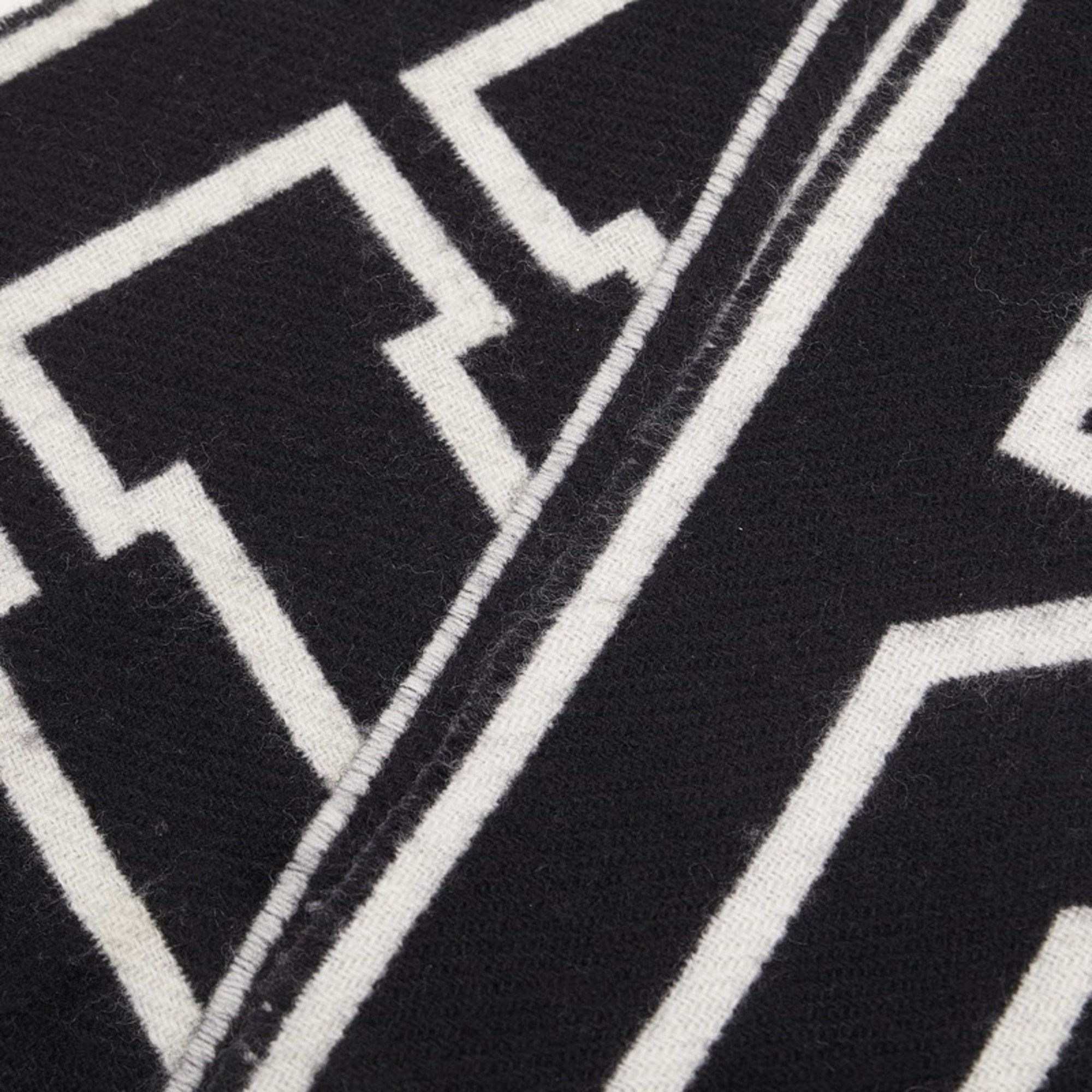 Louis Vuitton Louis Vuitton Echarpe City Loui Scarf M71317 Black White Wool Cashmere Men's LOUIS VUITTON Size ONE SIZE - 3 Thumbnail